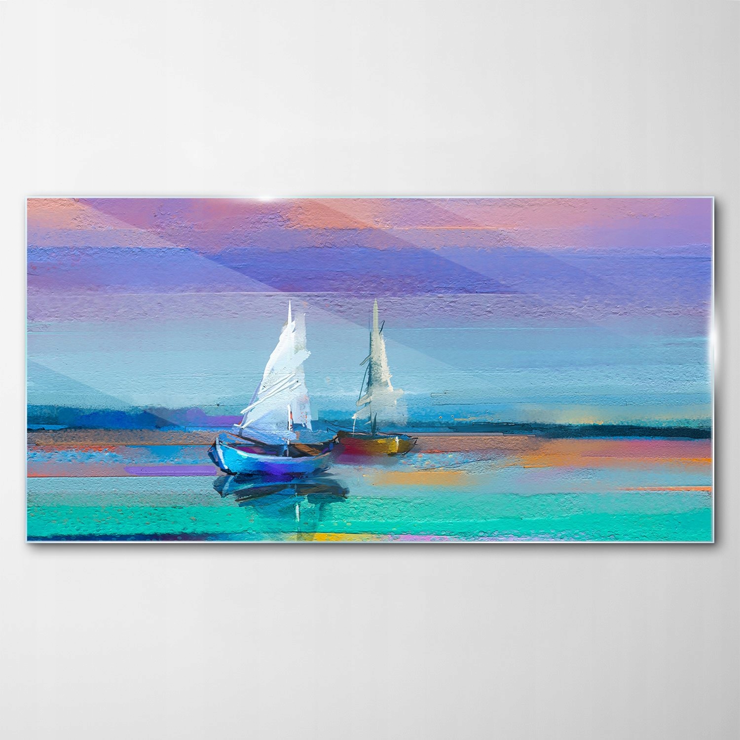 

Hartowany Obraz Szklany Łódka Woda Niebo 120x60