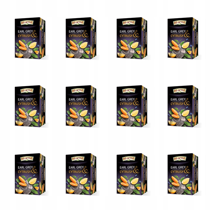 Big-Active Herbata czarna Earl Grey bergamotka/cytrusy 40g X12