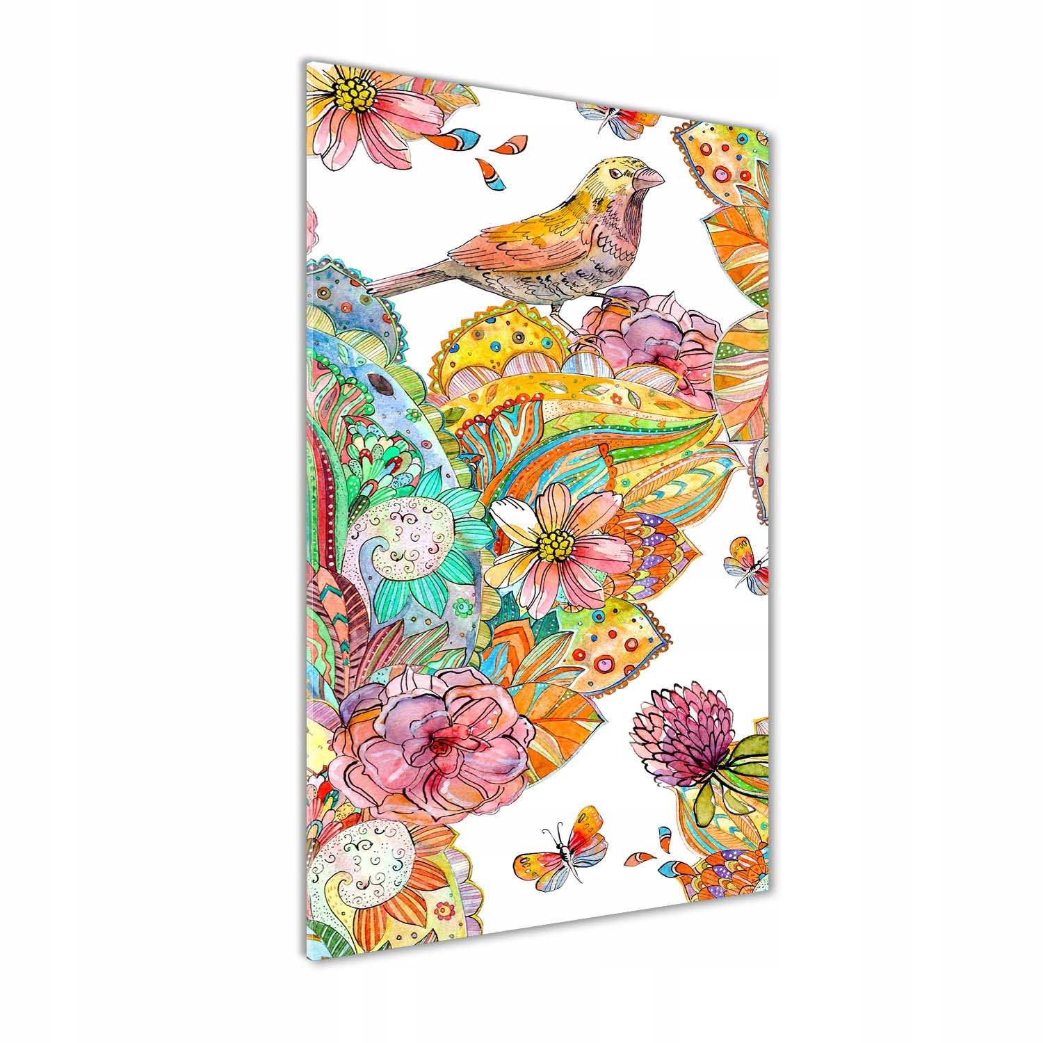 

Foto obraz akrylowy Ptaki motyle kwiaty 70x140cm