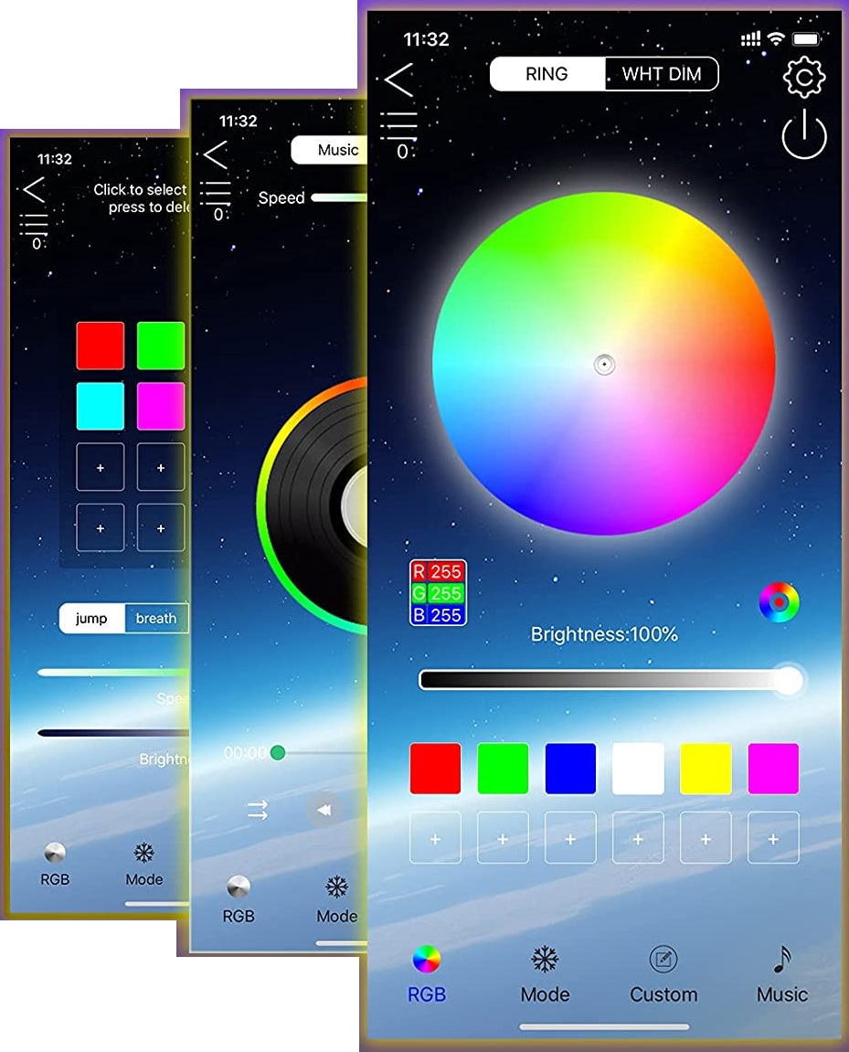 AMBIENT волоконно-оптическая кабина LED RGB под телефон