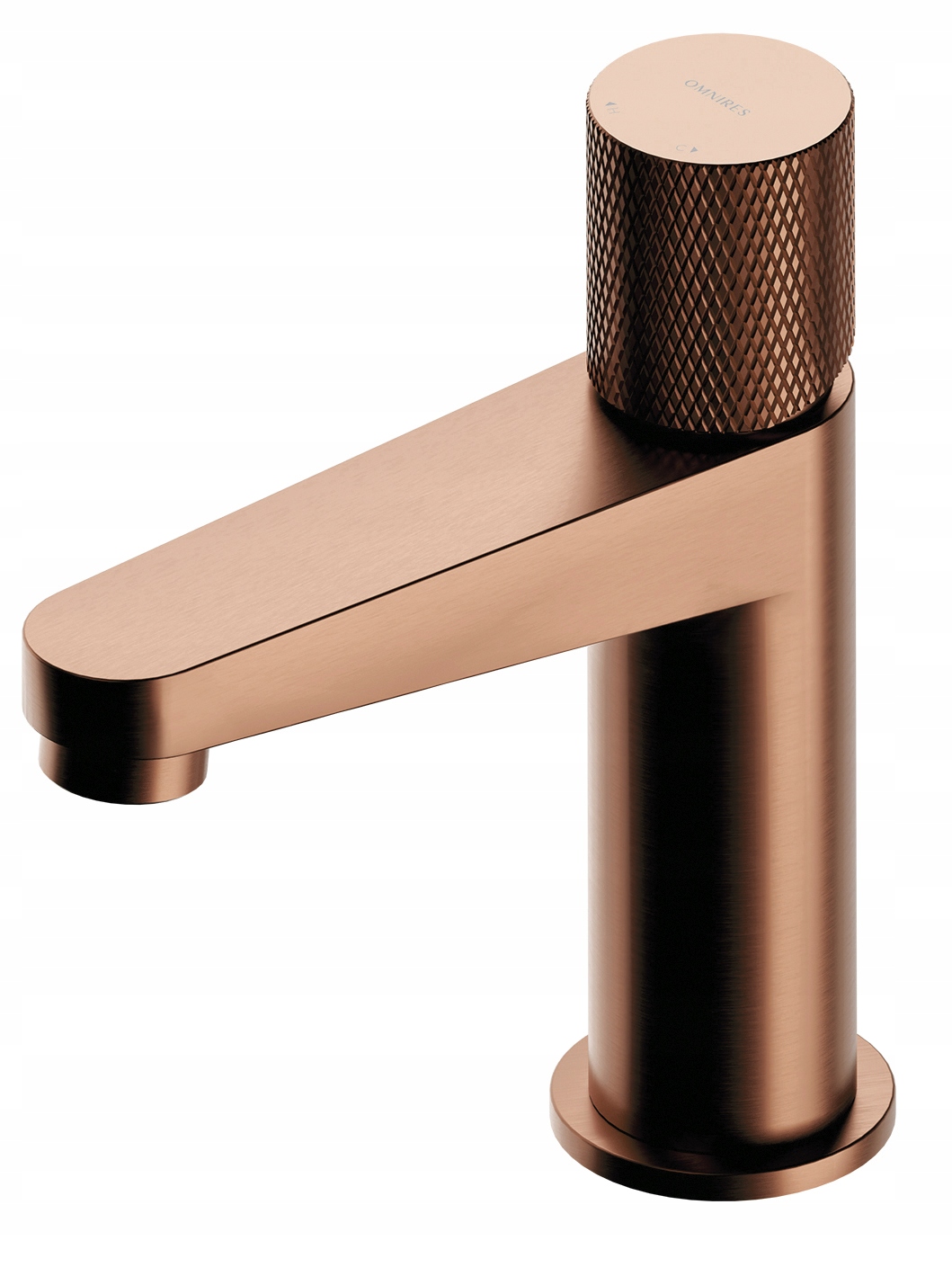Bateria umywalkowa niska Miedź szczotkowana Omnires Contour CT8010CPB