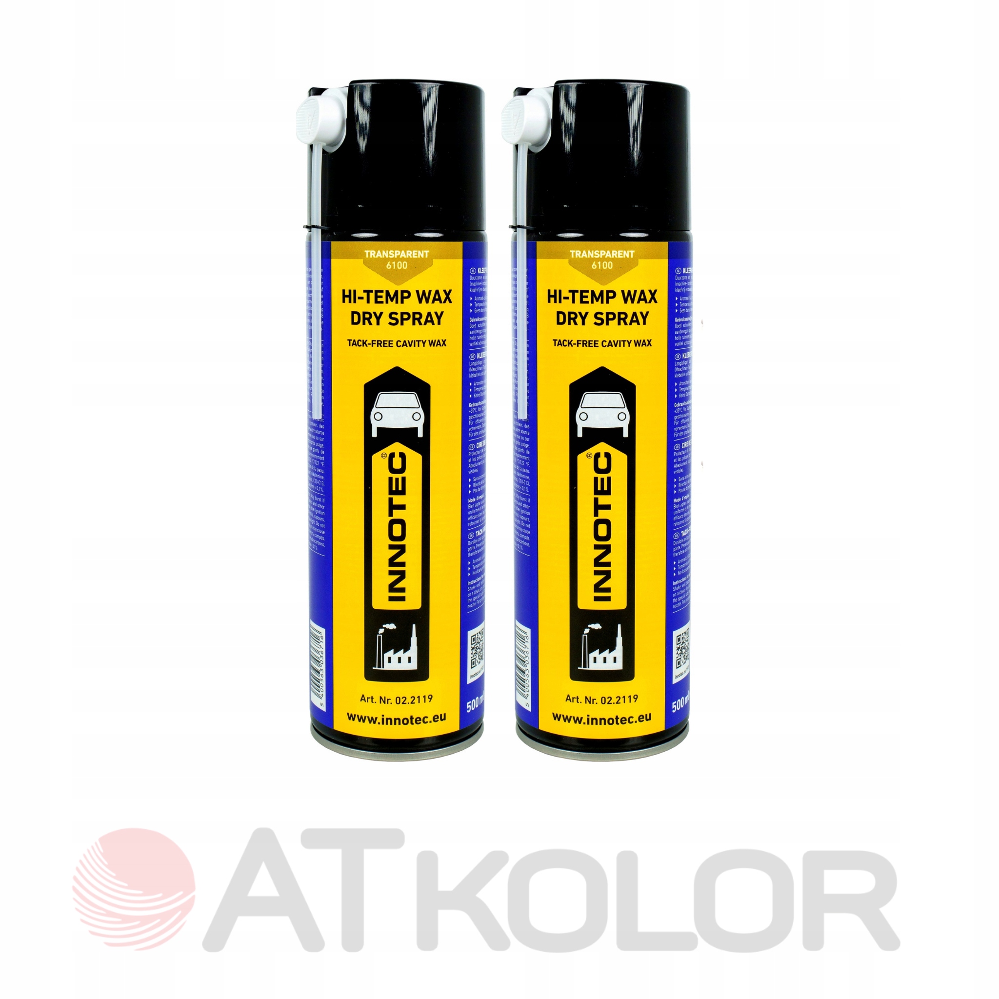 Suchý antikorózny vosk Innotec Hi-Temp Wax Dry Spray Bezfarebný 2 ks