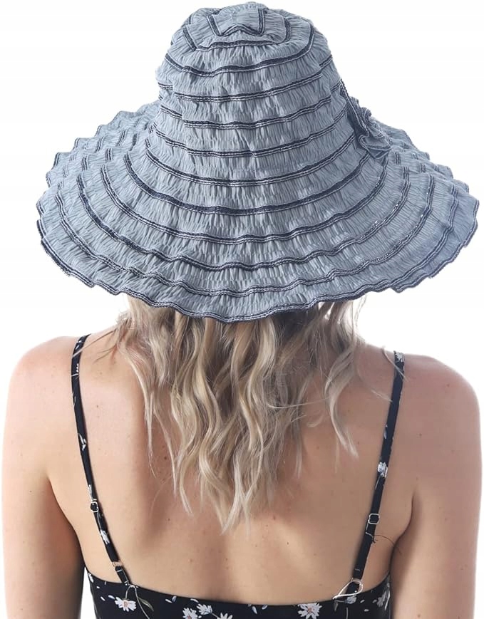 DAMSKI KAPELUSZ PRZECIWSŁONECZNY PLAŻOWY NIEBIESKI Marka inna