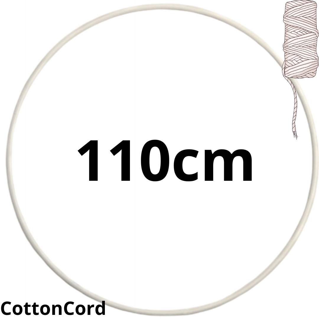 Kovový ráfek kruh pro lapač obruč pro rukodělné aktivity Bílá 110cm