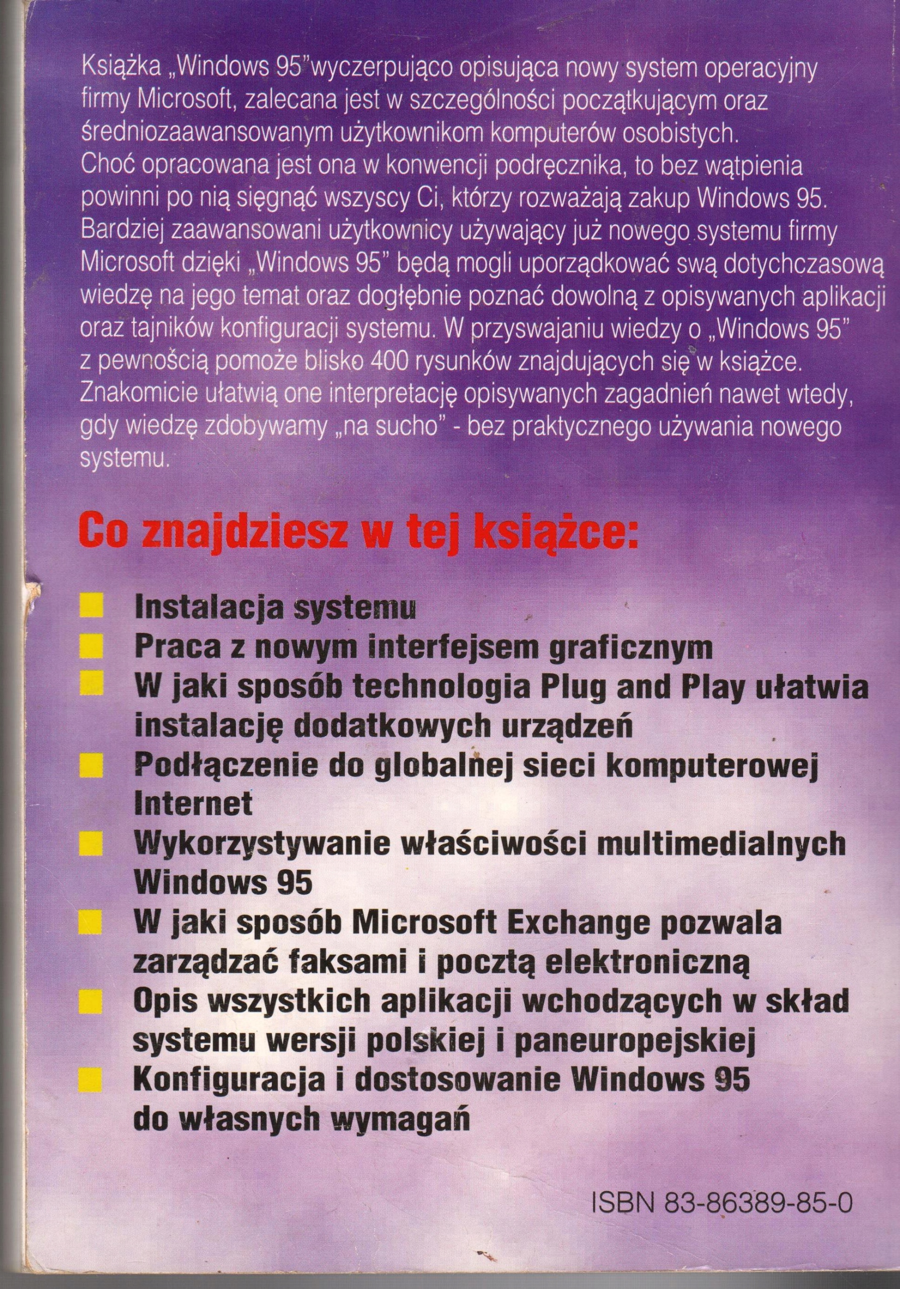 Windows 95 - Michał Szafrański ISBN 8386389850