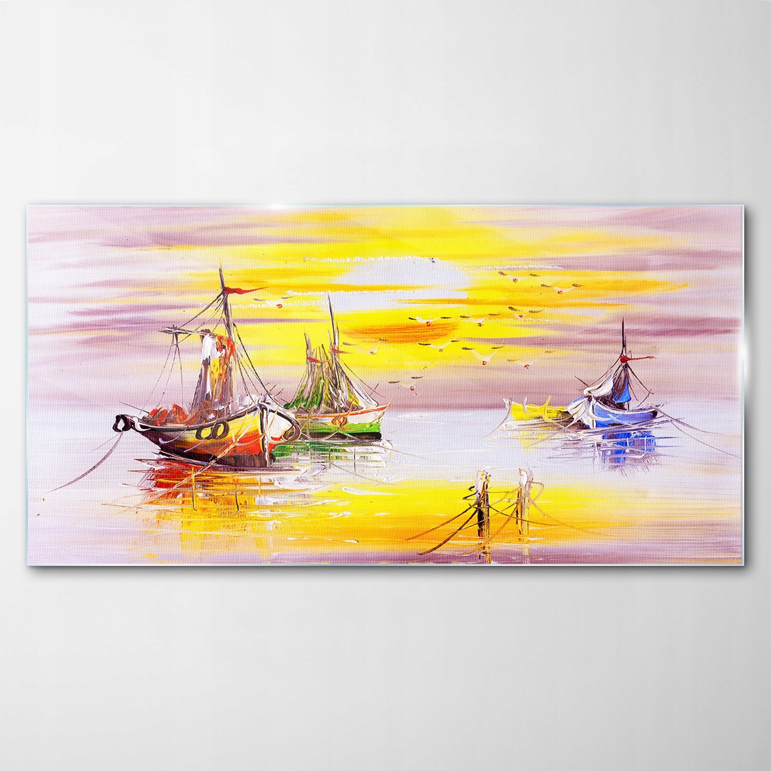 

Obraz na Szkle Dekor Statek Wschód Słońca 140x70