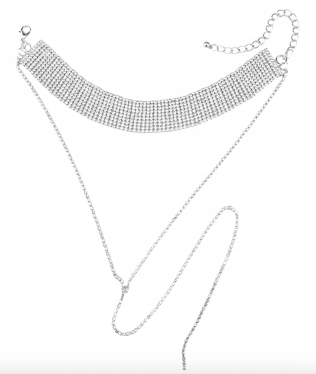 

Naszyjnik Choker Srebrny Z Cyrkoniami Łezka
