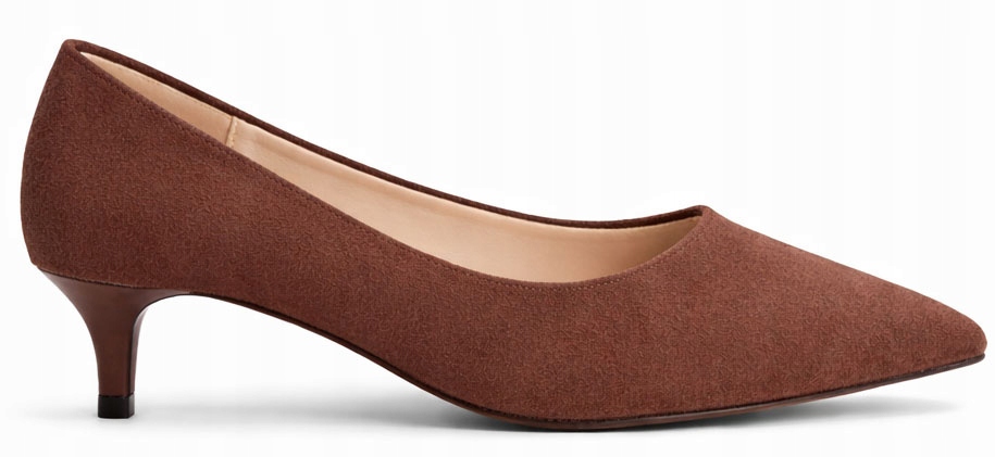 9455 Brązowe Szpilki Zamszowe Czółenka W Szpic Klasyczne 39