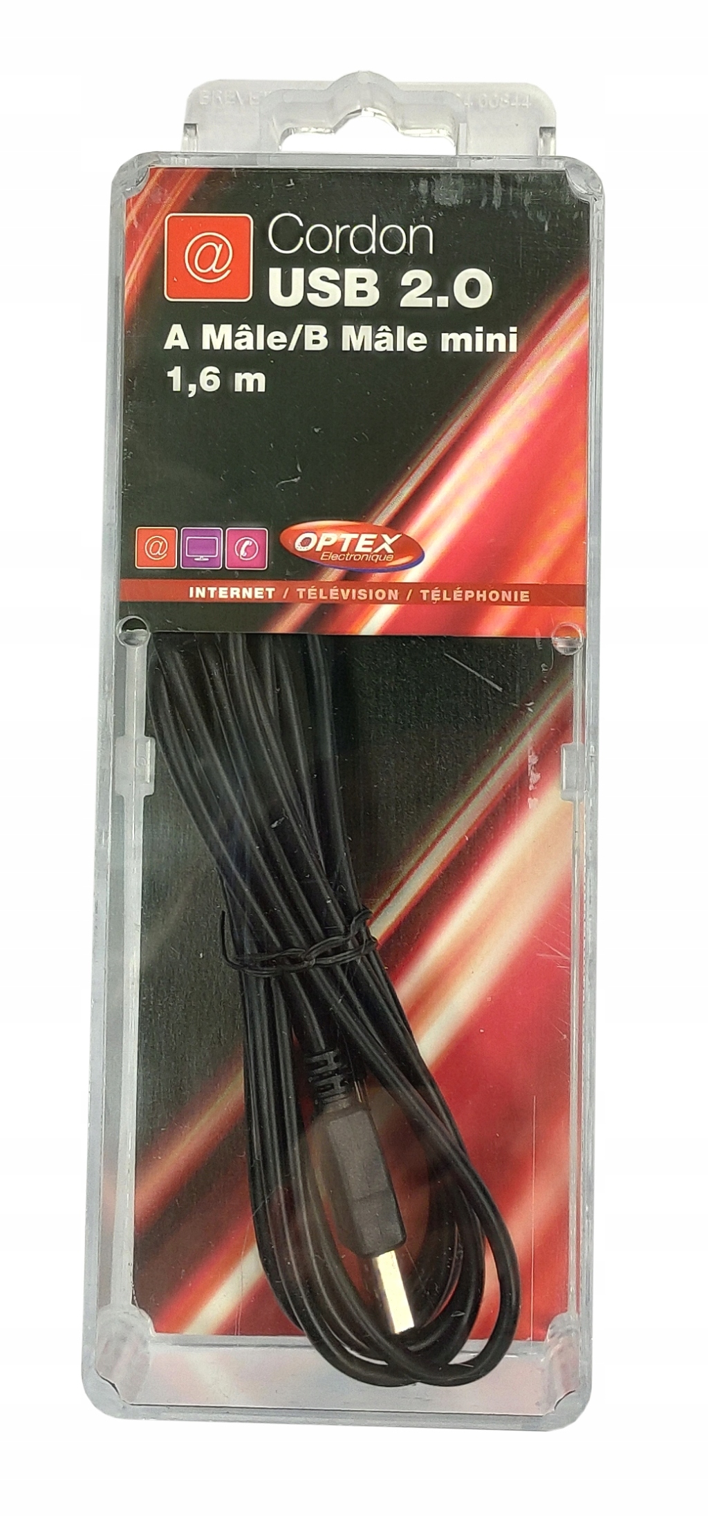 Przewód Kabel USB 2.0 USB- Mini USB Optex 1,6 m #Ł