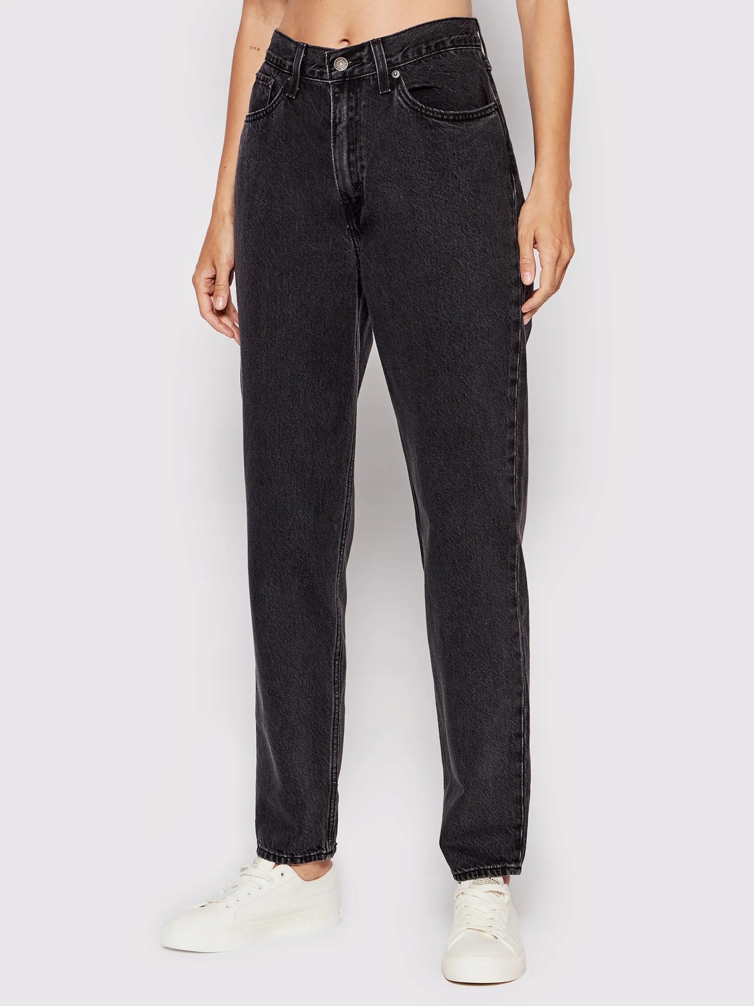 Levi's Úzké Nohavice Dámské Džíny Černé Vysoký Pas Rovné 30/30 6EA