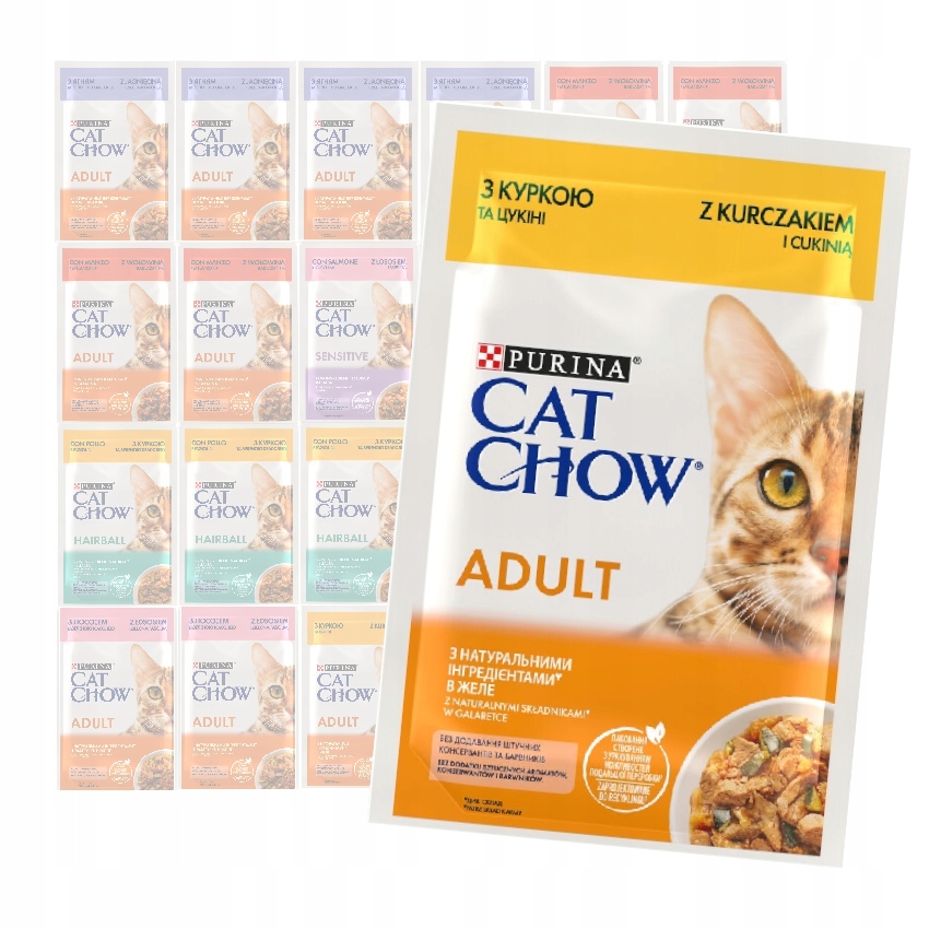 Purina Cat Chow Adult MIX Chutí 24x85g Krmivo Pro Kočky V Omáčce A Želé