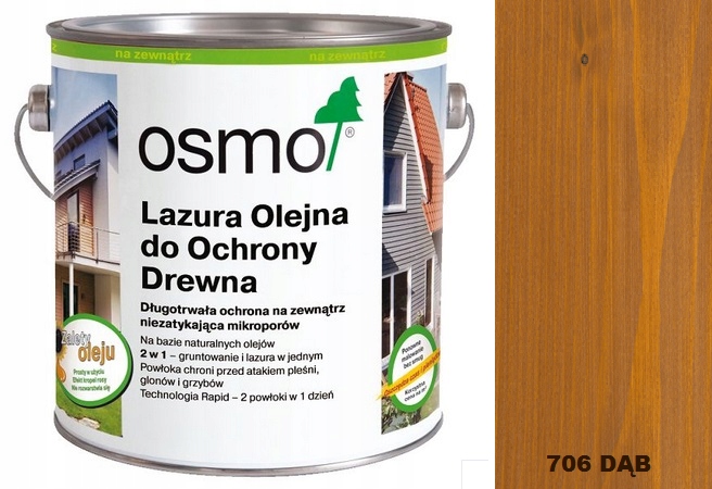 

Lazura Olejna Do Drewna 0,75 L 706 Dąb Osmo