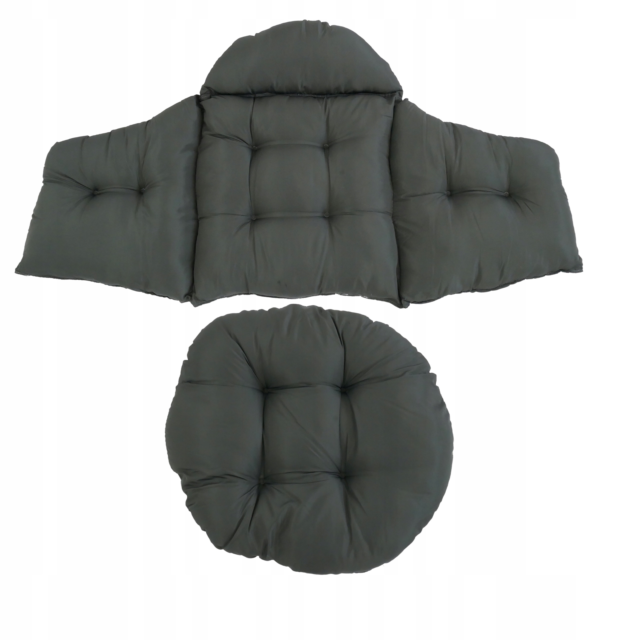 Ciemno Szara poduszka pikowana do huśtawki bocianie gniazdo do ogrodu