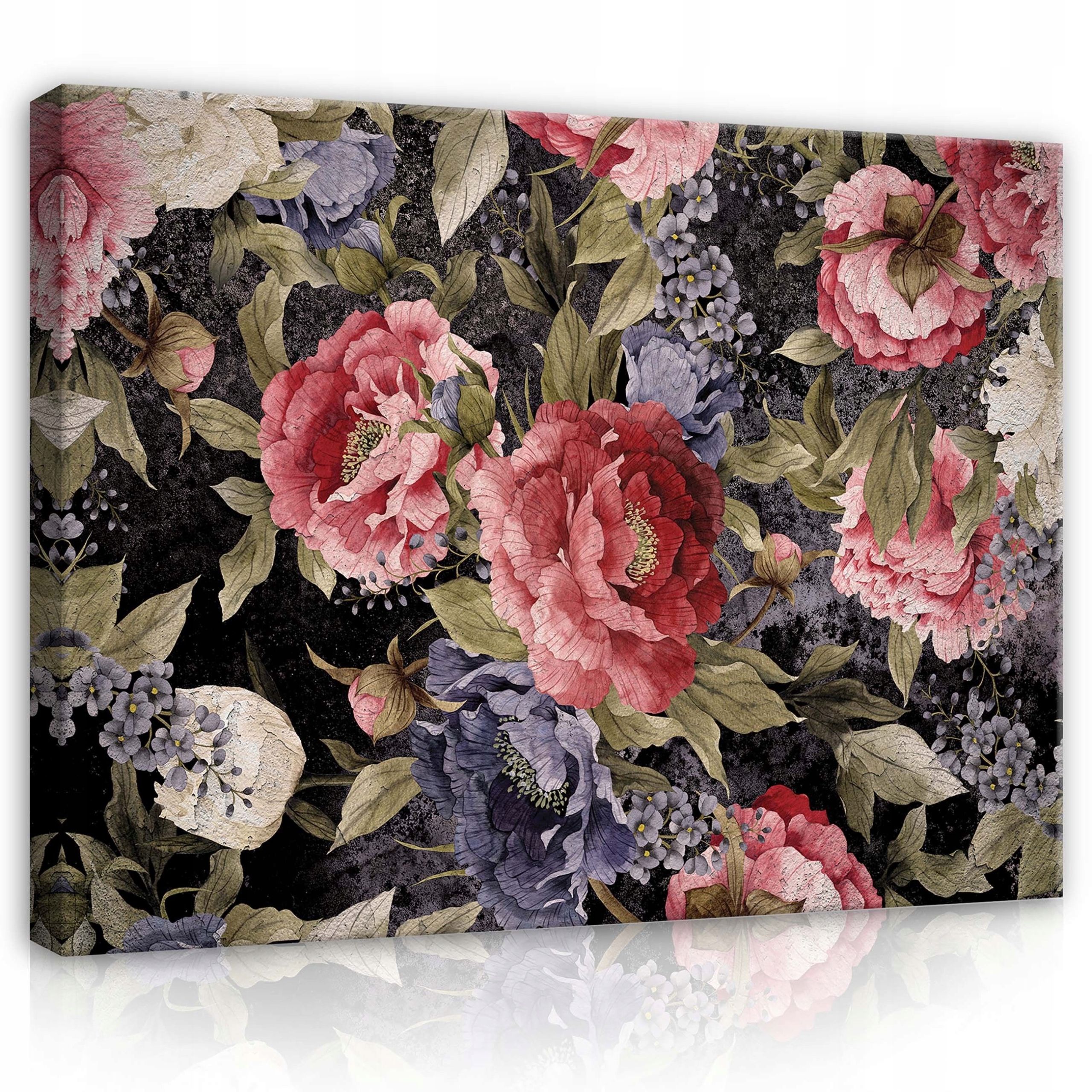 Obraz 100x75 Pivoňky mrtvá příroda, tmavé květinové pozadí, luxusní vintage pozadí