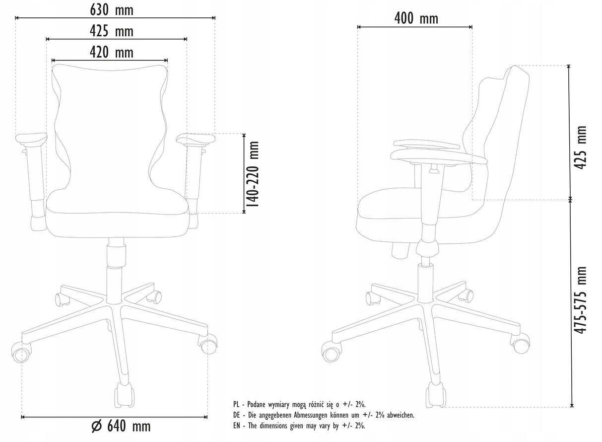 Entelo Fotel obrotowy PERTO krzesło Falcone r.6 Wysokość mebla 100 cm