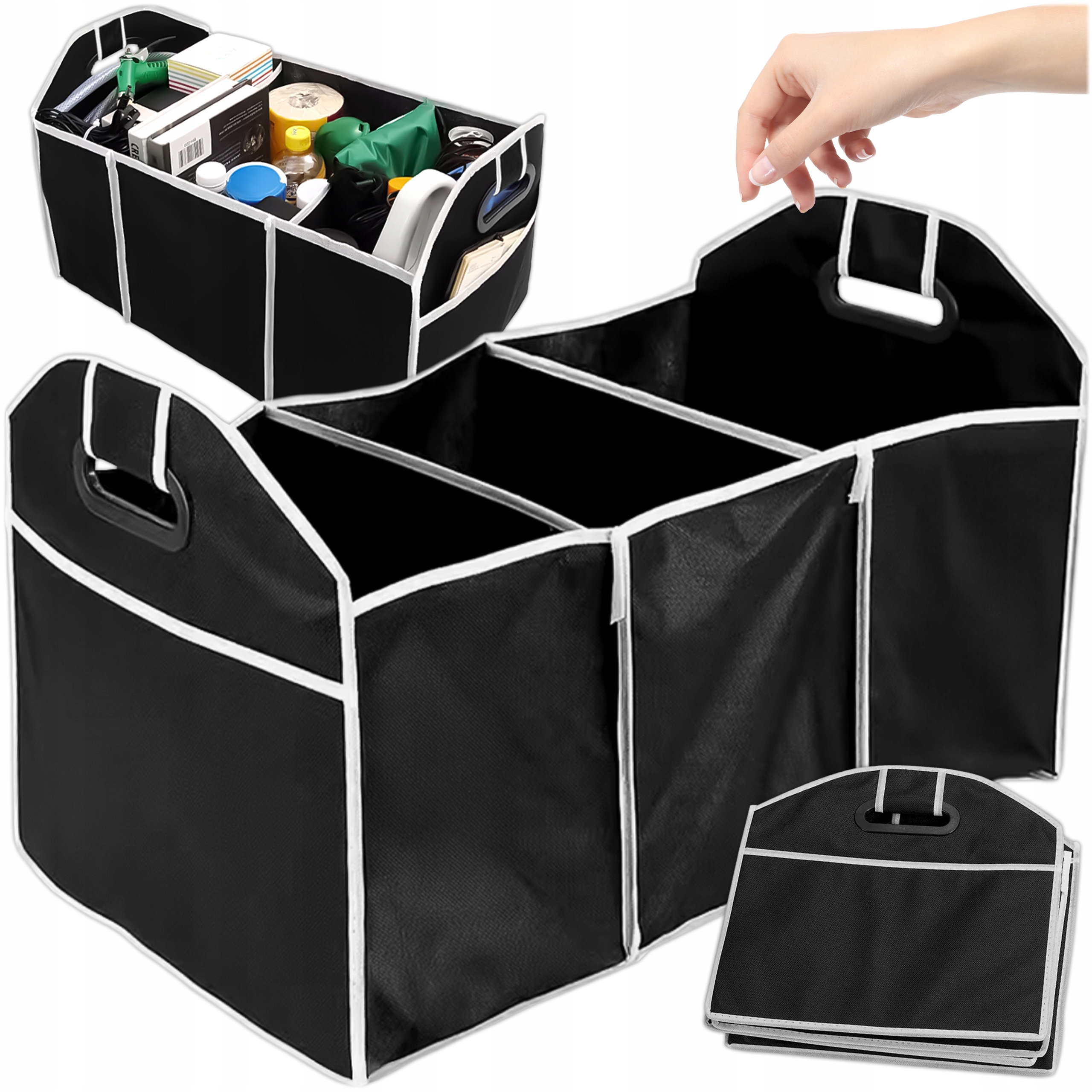 Organizer Troba Do Bagażnika Samochodu Auta Kufer Duży 3 Komory 54×32× 31cm