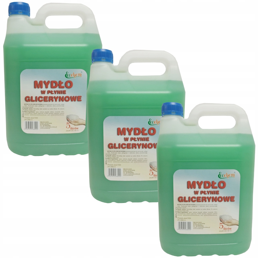 

Mydło w płynie z gliceryną 3 x 5l Zielone