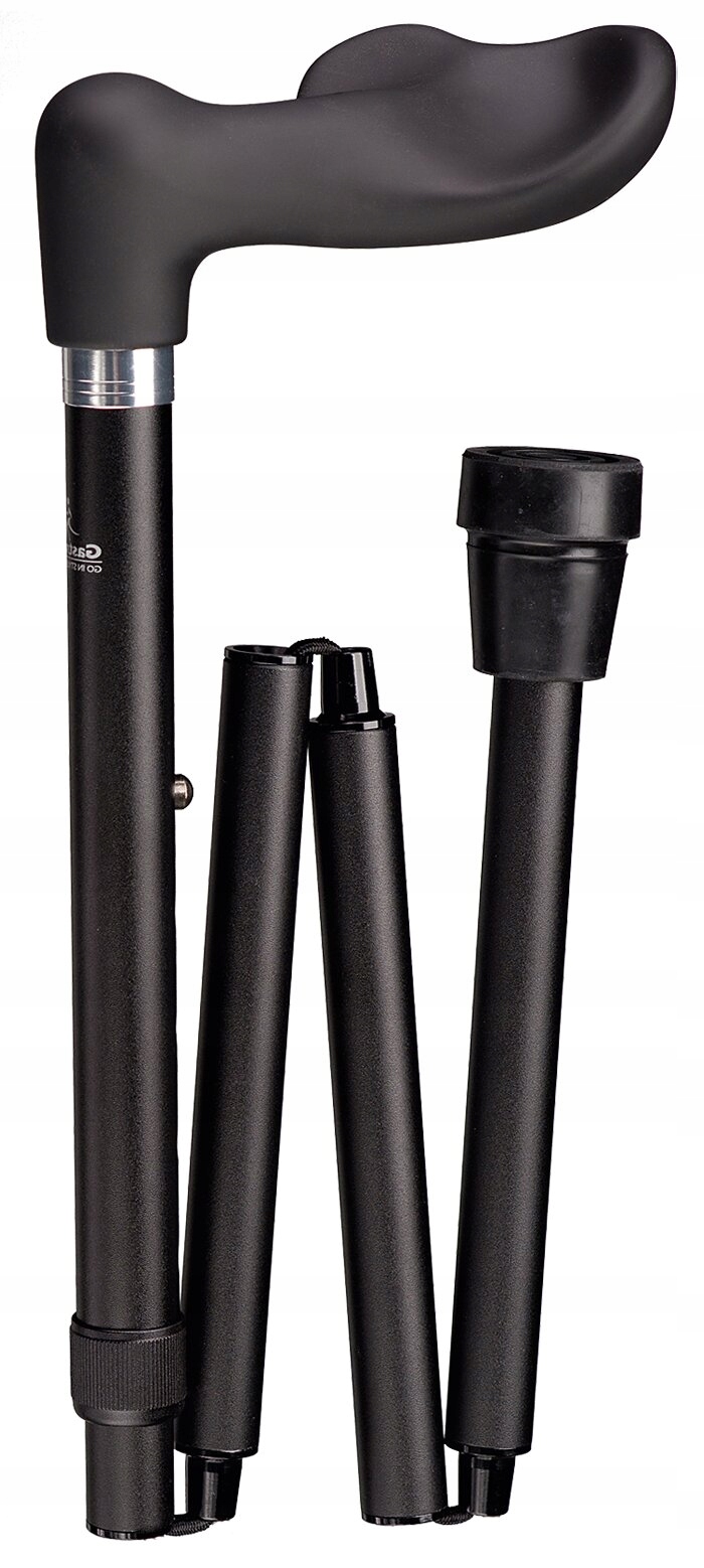 Laska aluminiowa składana Gastrock Deluxe Fischer Soft czarna Prawa