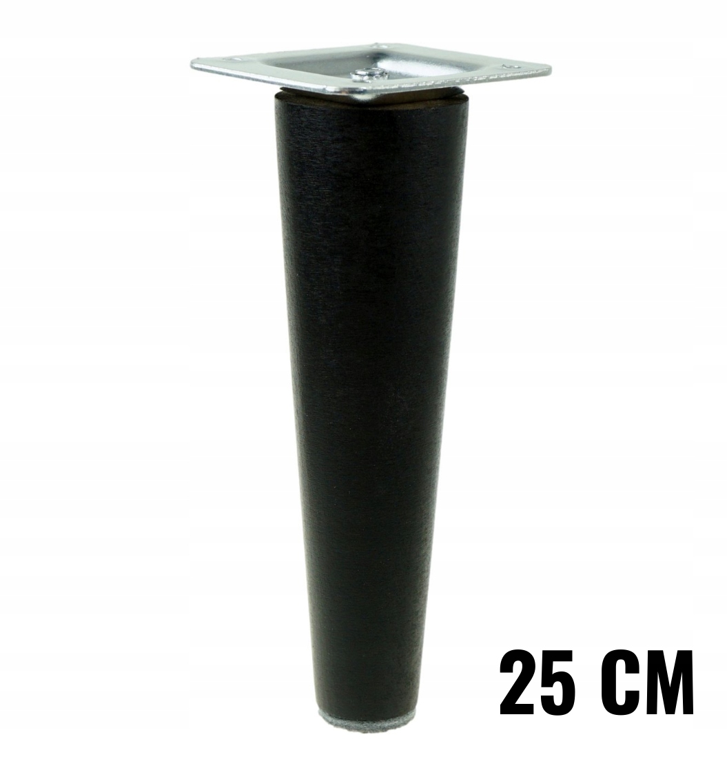 

Noga drewniana nóżka buk czarna prosta zestaw 25cm