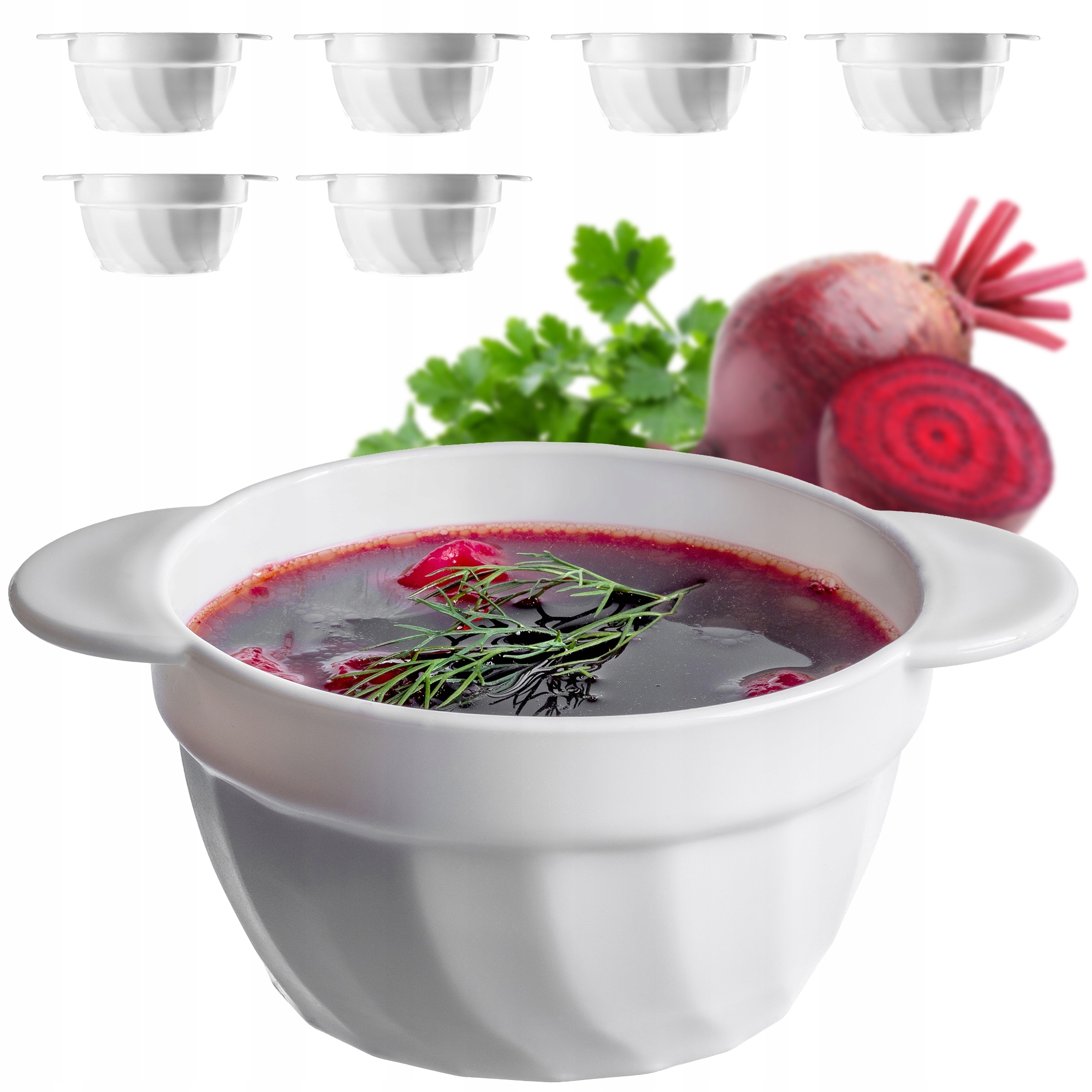 Vývar Flaczarka 650 ml Bílé Vývarky Bílé Sada Misky 6 ks