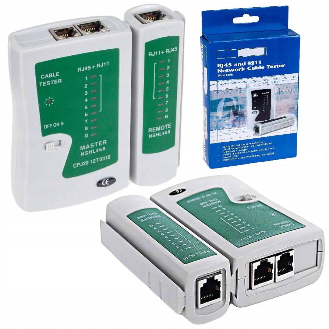 

Tester Do Kabli Sieciowych RJ45 RJ11 Sieci