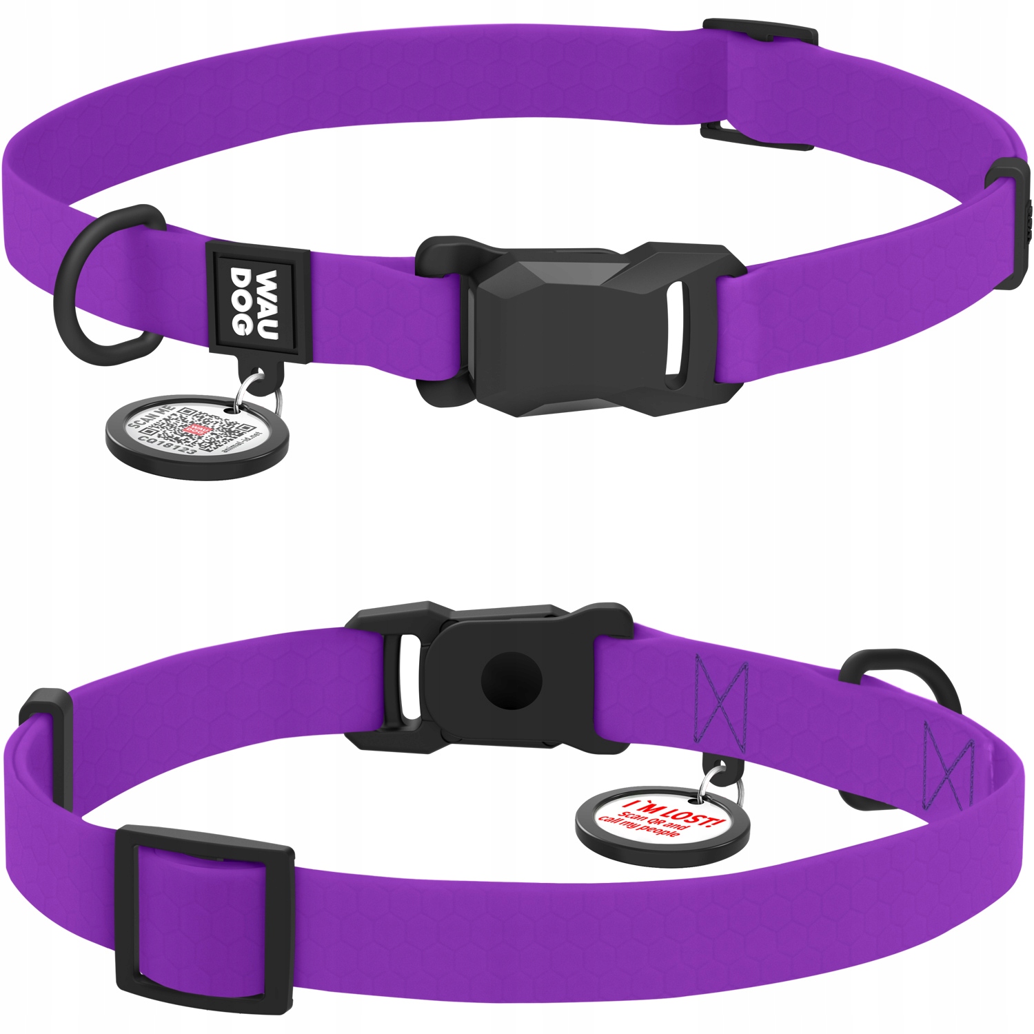 Levně Obojek pro psa Waudog Magnet voděodolný L 34-49 Cm 25 mm fialový