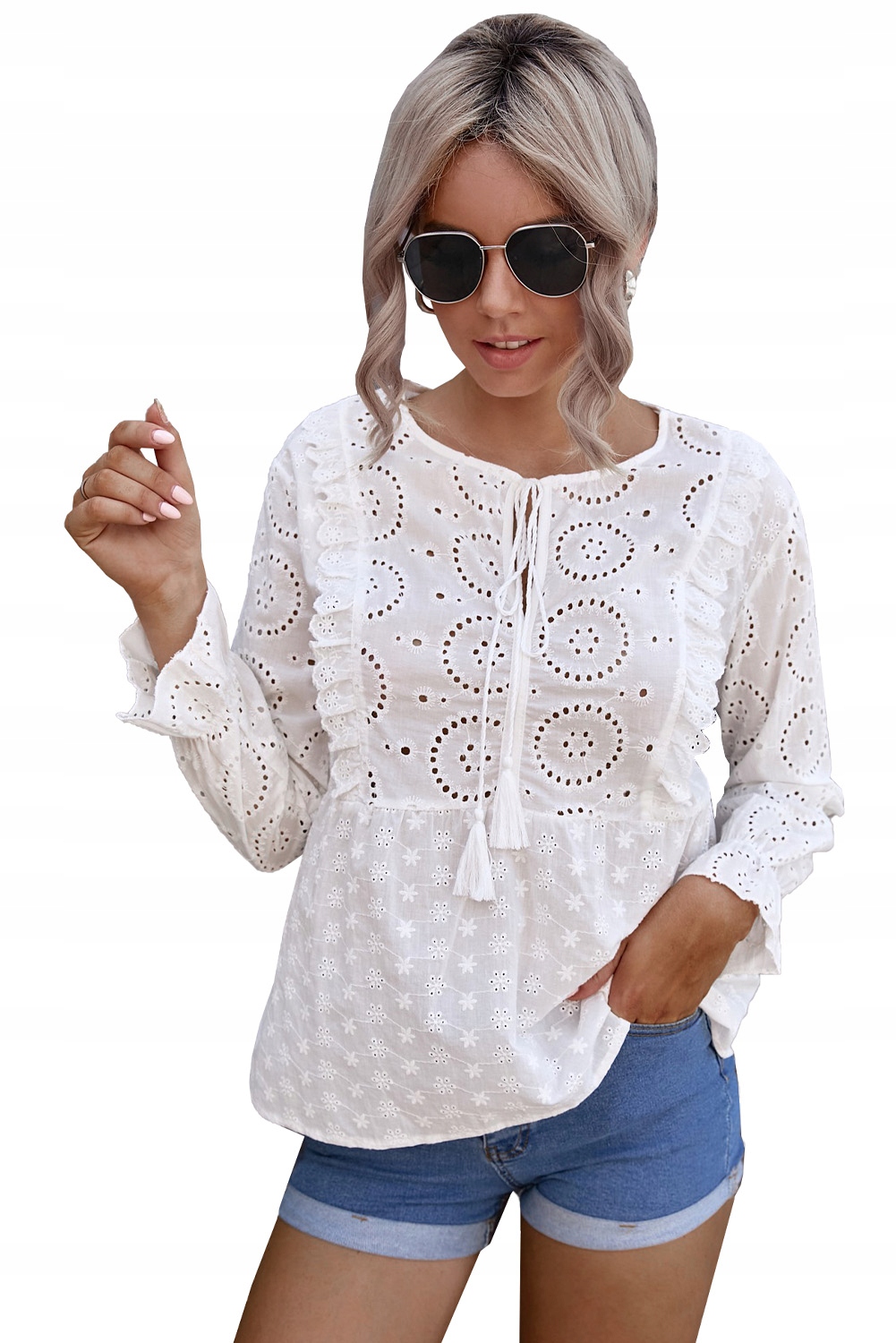 Bluzka boho, sznureczki, hafty M/L