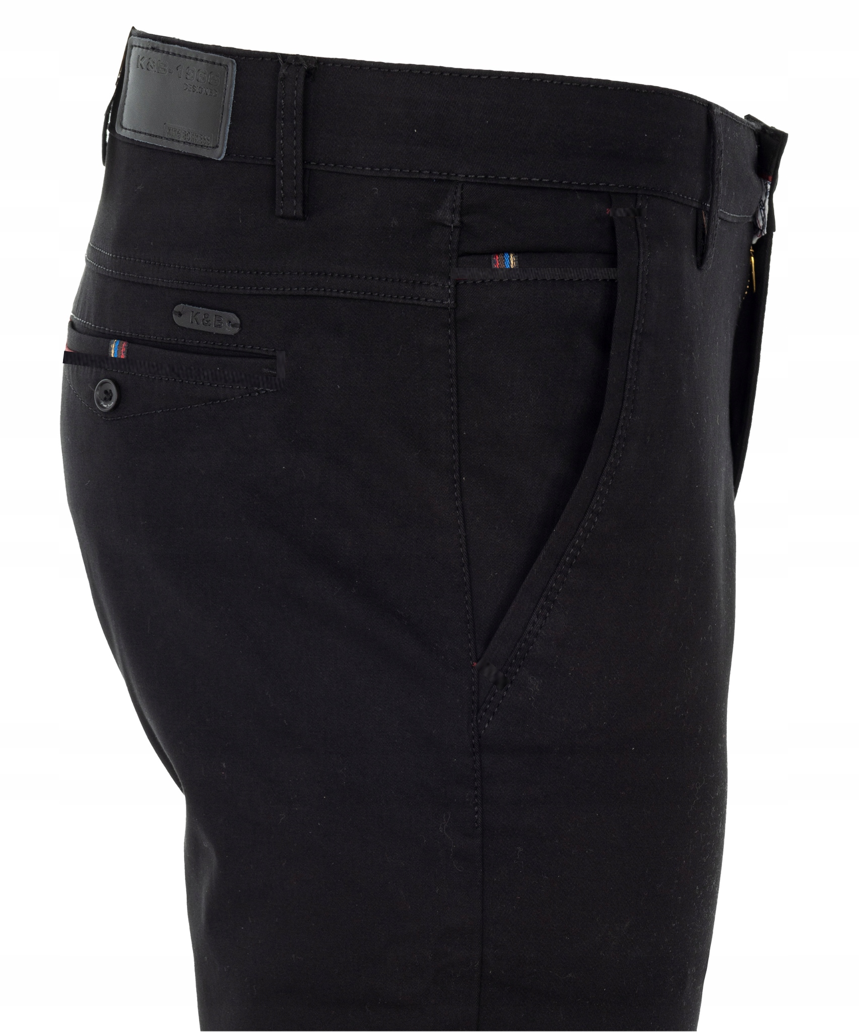 Spodnie Męskie Materiałowe Bawełna Czarne Gładkie W34 L32