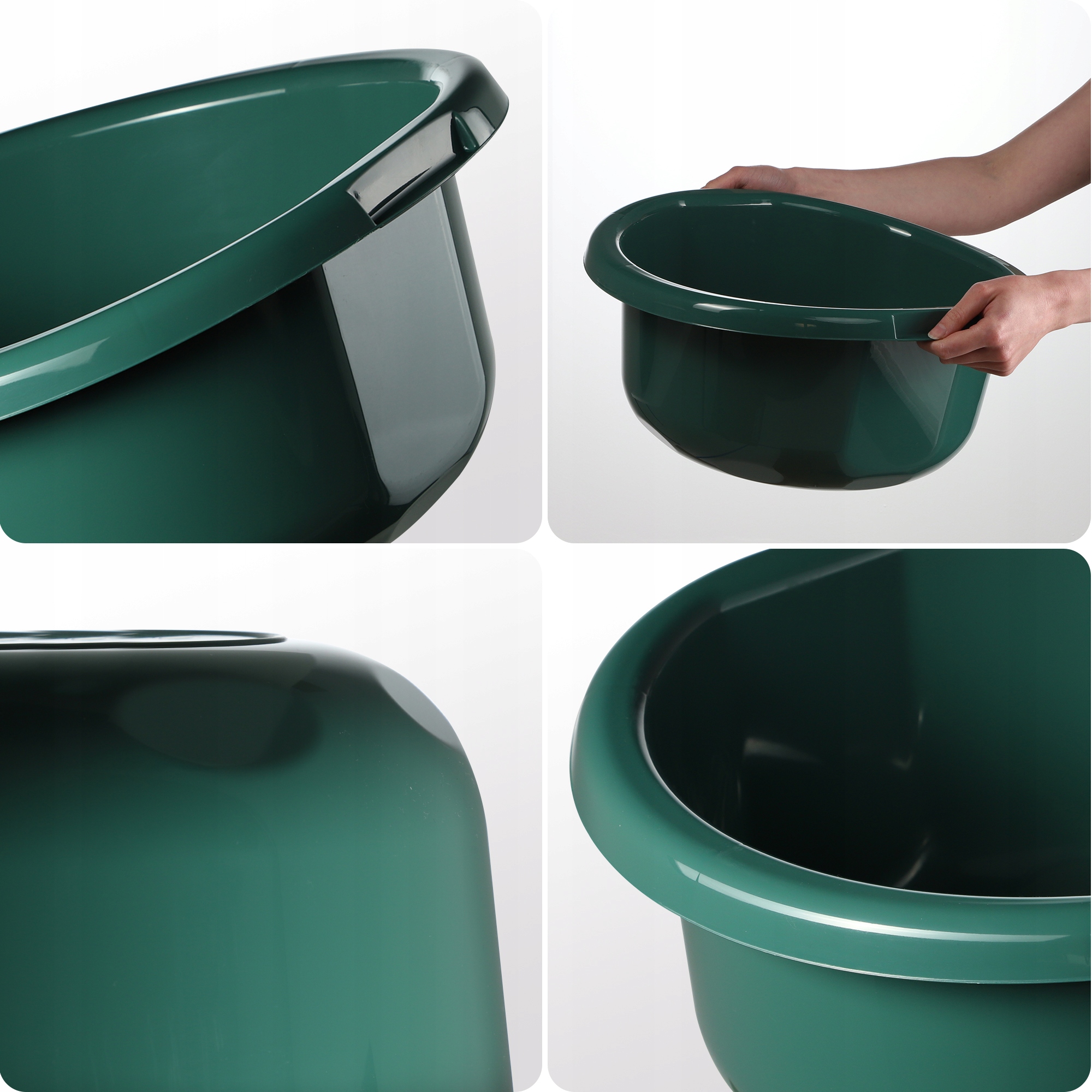 MISKA NA PRANIE 15L OKRĄGŁA MIEDNICA ZIELONA Cechy dodatkowe uchwyty