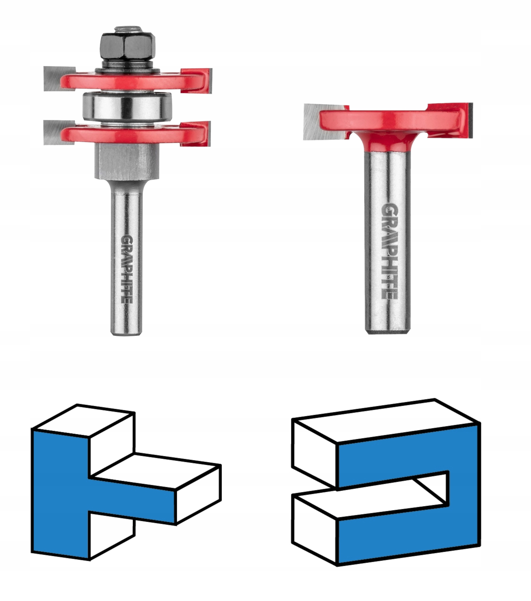 

Zestaw frezów pióro-wpust 8mm x 6,35mm Graphite