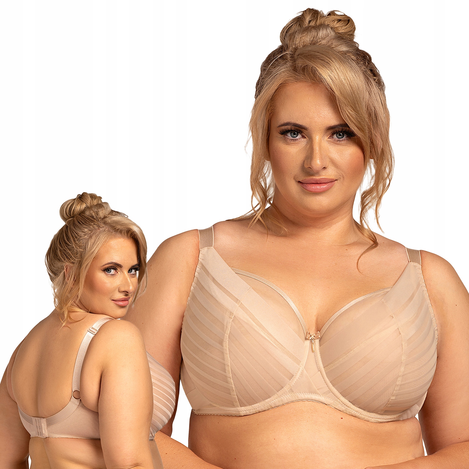 Nessa Alizee N550 béžová tyl podprsenka soft Měkká 65G