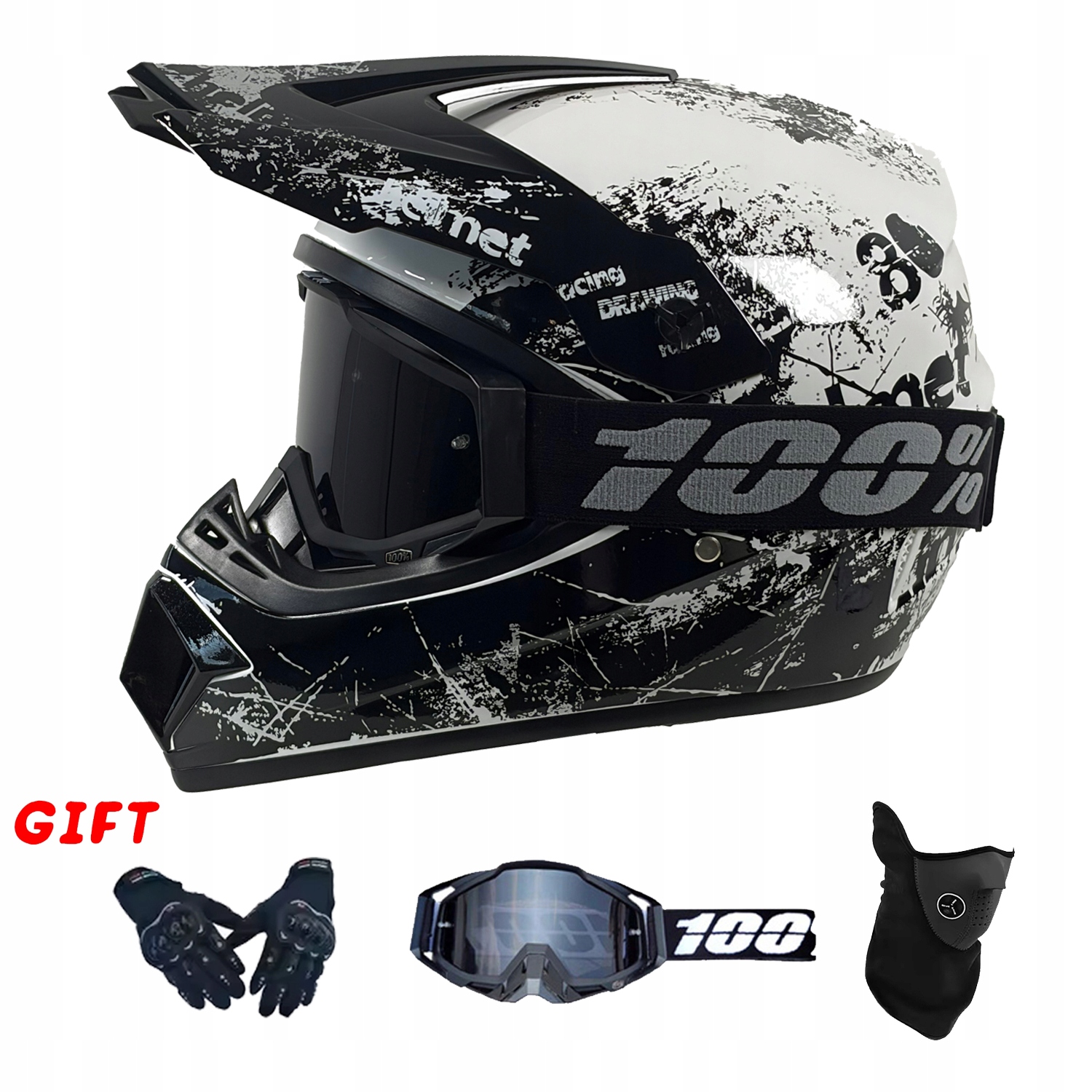 Helma Na Elektrickou Koloběžku Cross Enduro Quad Bmx Helma Brýle Rukavicexl