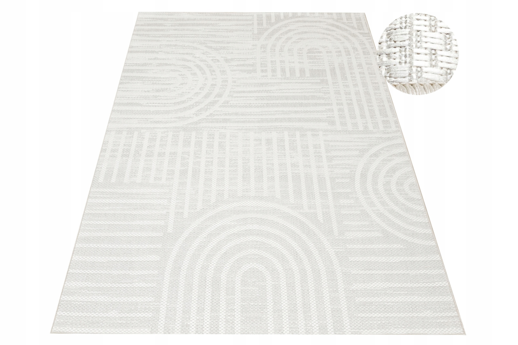 Dywan Sznurkowy Zewnętrzny Pólkola Szary Krem Na Balkon Haga 140x190 cm