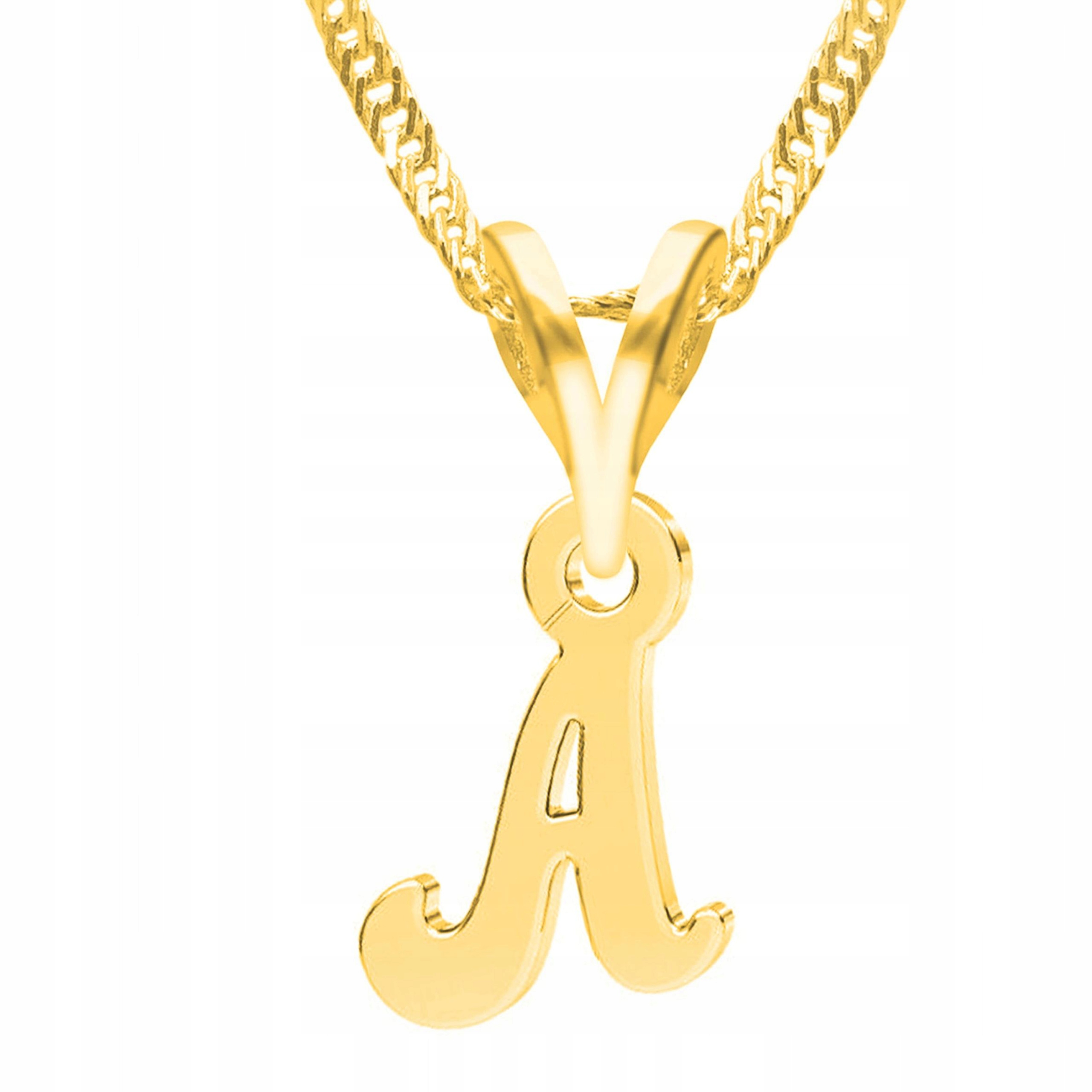 Zlatý náhrdelník s písmenem Iniciál Písmeno Letter A Stříbro 925