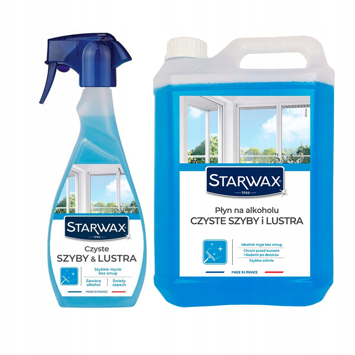 Płyn Do Mycia Szyb Okien Luster Zestaw Płyn 0,5L Zapas 5L