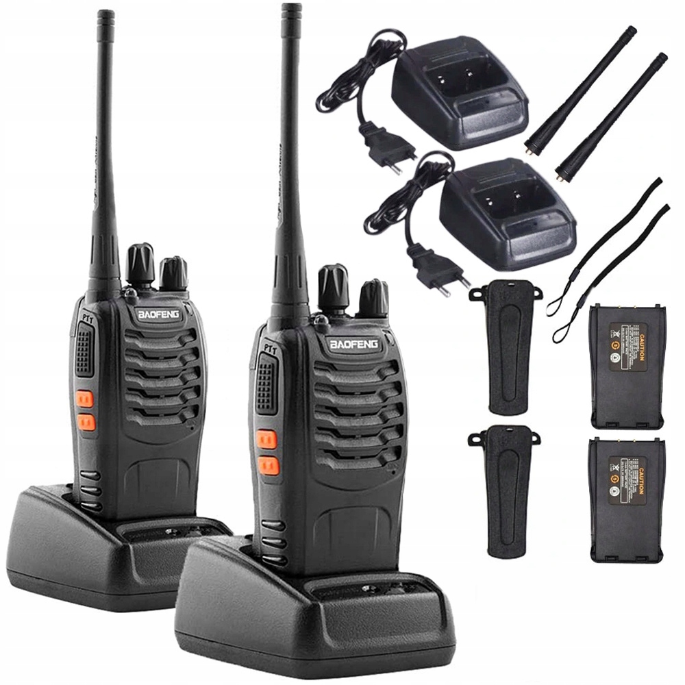 2 x Walkie Talkie Zestaw Baofeng Bf-888s Duża Moc Zasięg