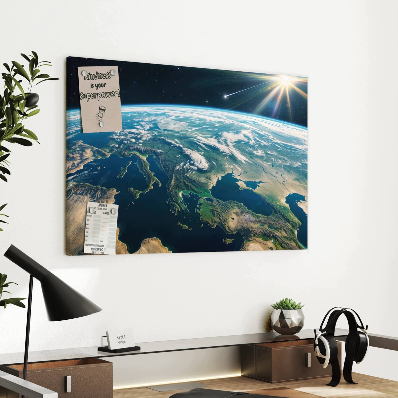 Magnetická tabule Pohled Na Země 60 × 40 cm