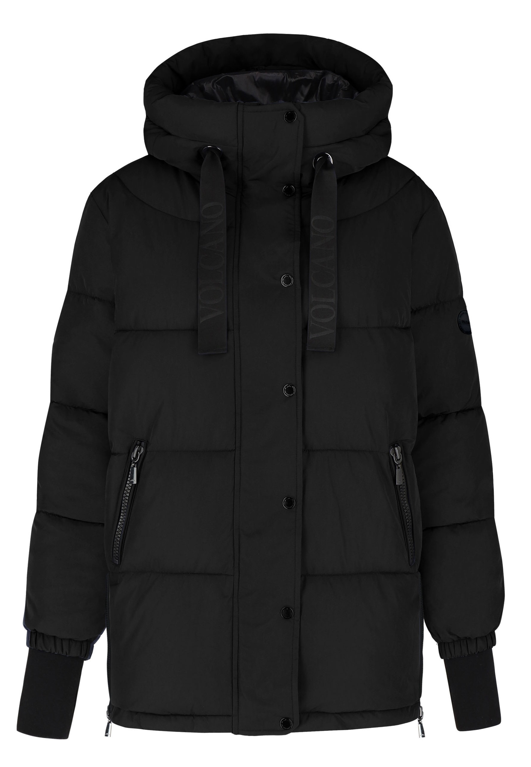 Dámská Bunda S Kapucí Prošívaná Černá Volcano J-blis M