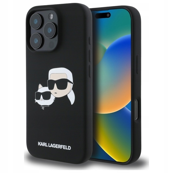 Pouzdro Karl Lagerfeld KLHMP16LSKCHPPLK iPhone16 Pro 6.3", černá/černá, hardcas