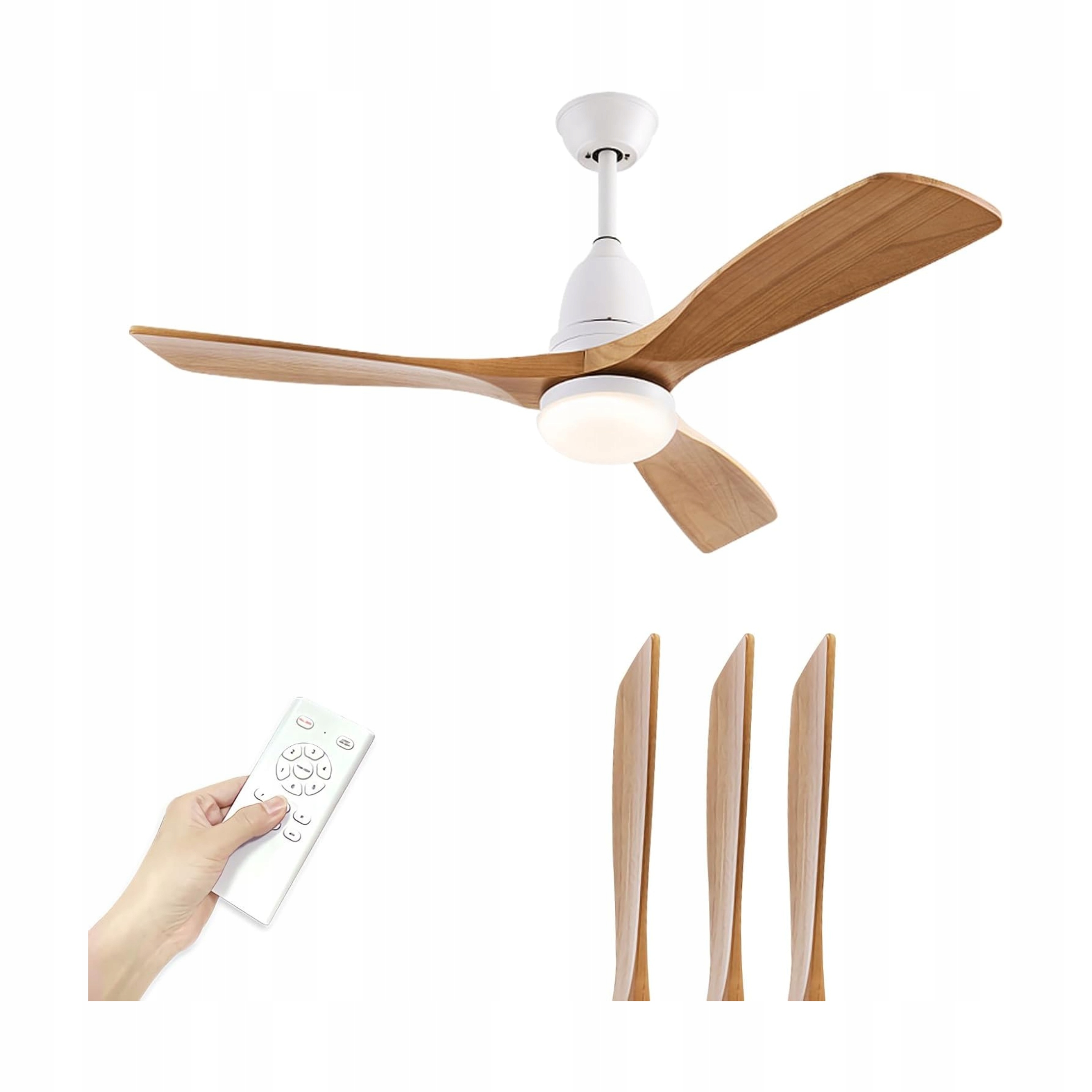 Stropní ventilátor s Led osvětlením a dálkovým ovládáním 132 cm Velký Tichý