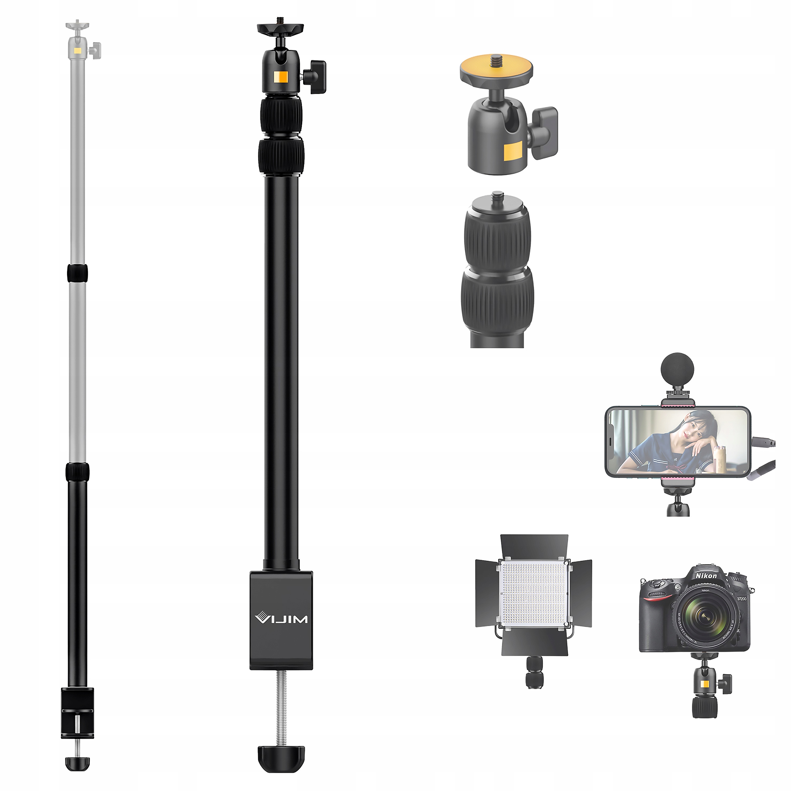 Stolní stativ s kulovou hlavou 360 pro světelné kamery Ulanzi Vijim LS01