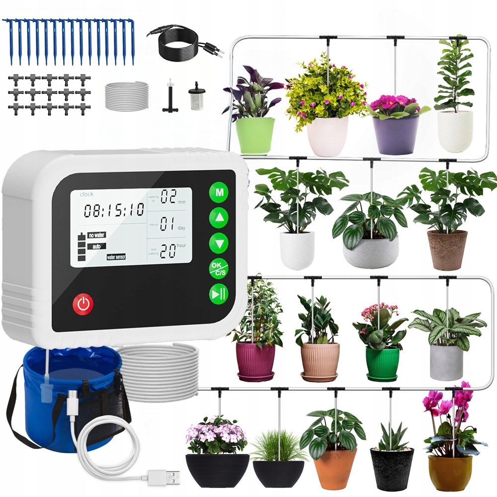 Automatický Zavlažovací Systém, Sada Pro 15 Pokojových Rostlin S Časovačem
