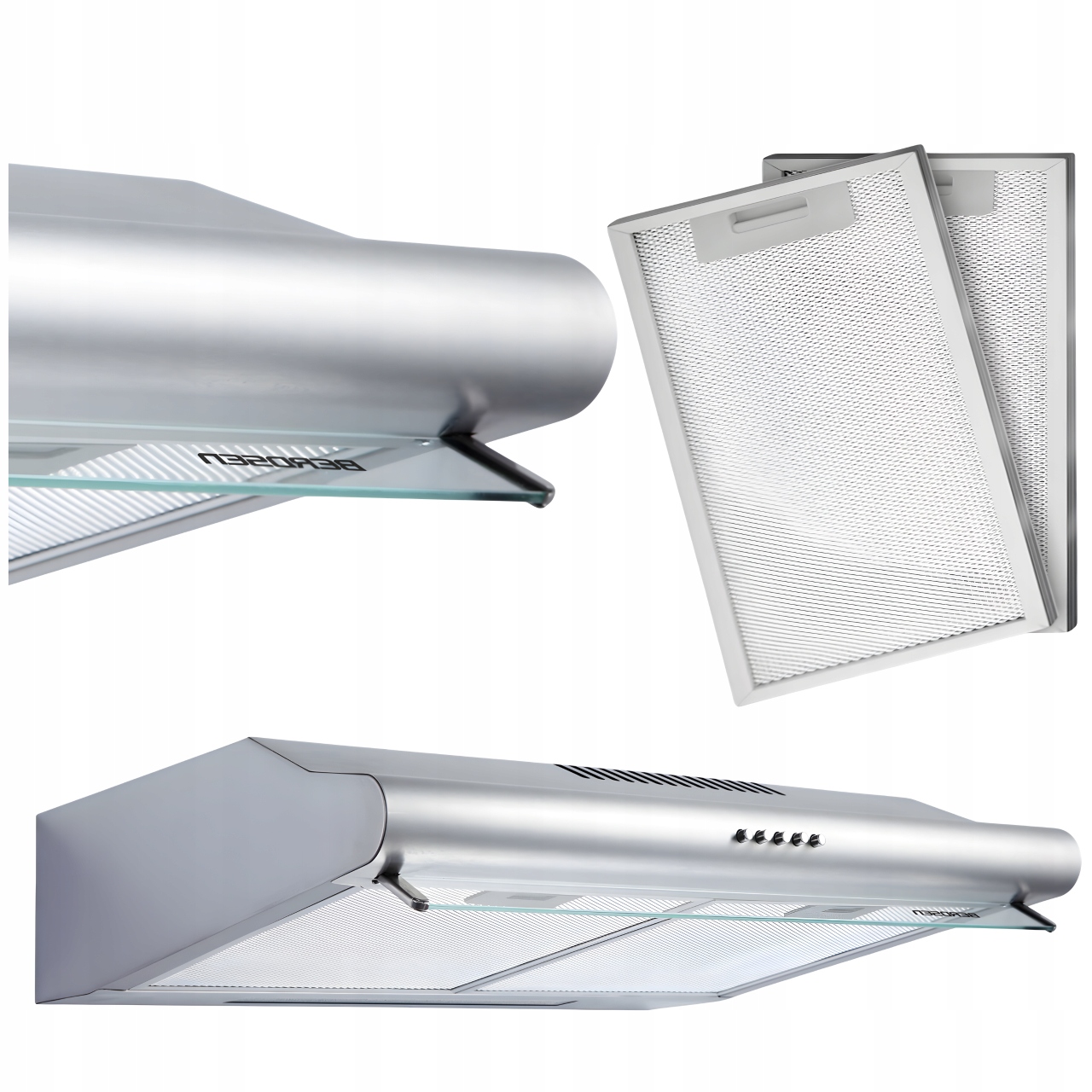 Okap Kuchenny Pochłaniacz Podszafkowy 60 CM Do Zabudowy Inox