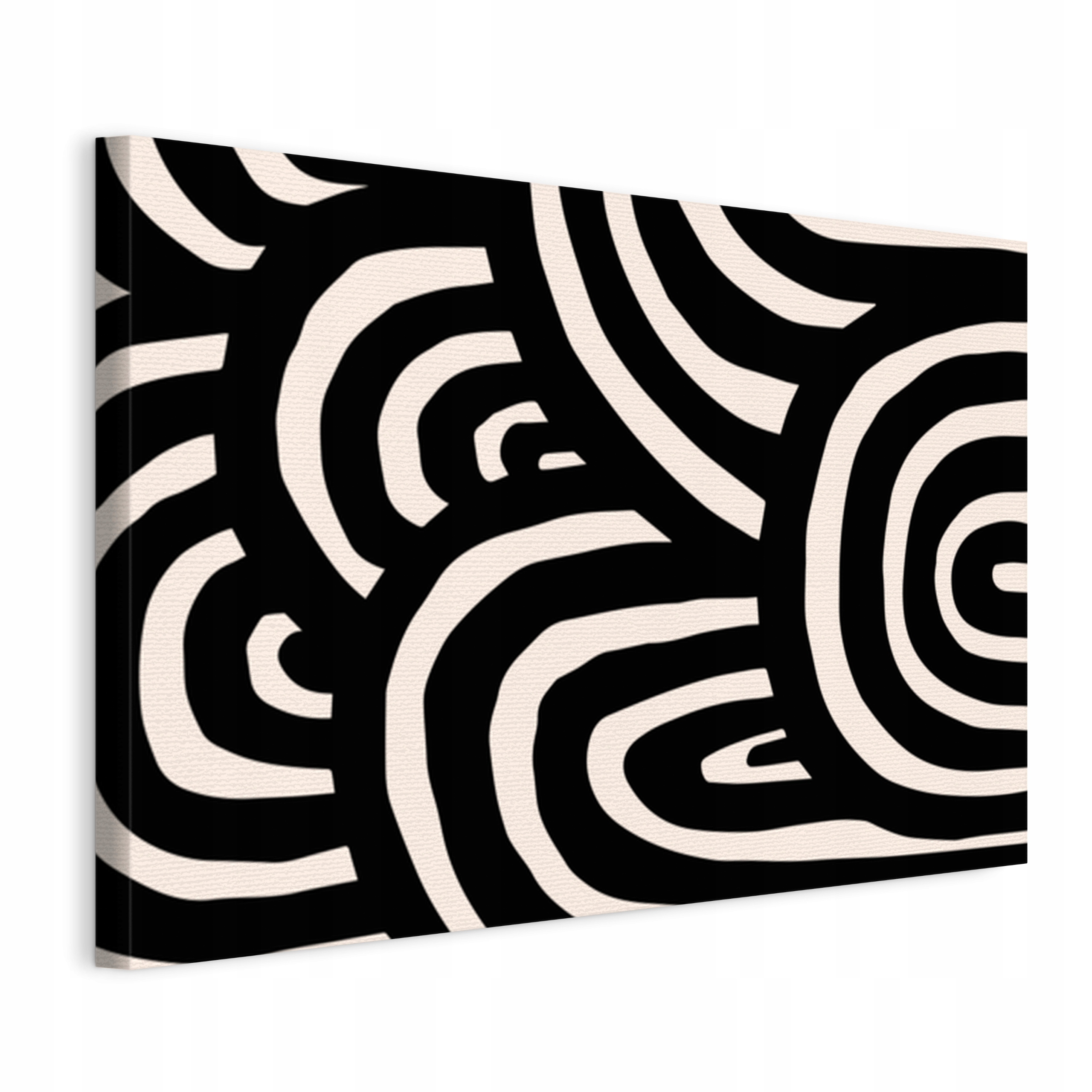 Obraz na plátně Černobílé geometrické vlny do obývacího pokoje Ložnice 120x80