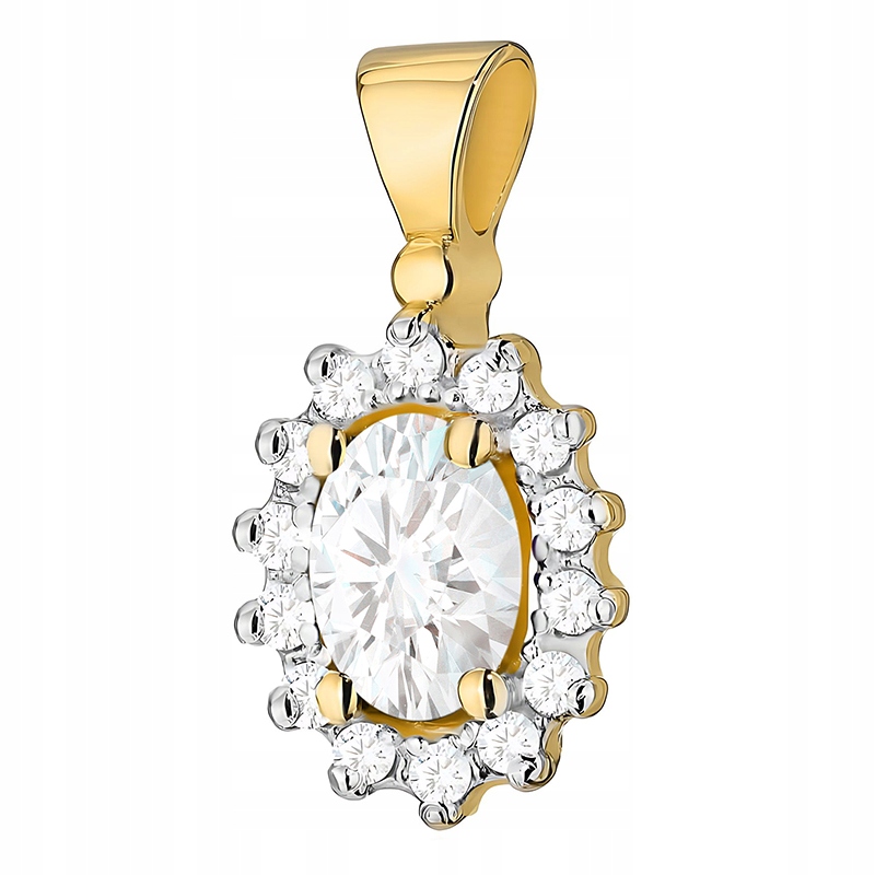 Złota Zawieszka Wisiorek pr 585 z Diamentem Laboratoryjnym 0,40ct 14k