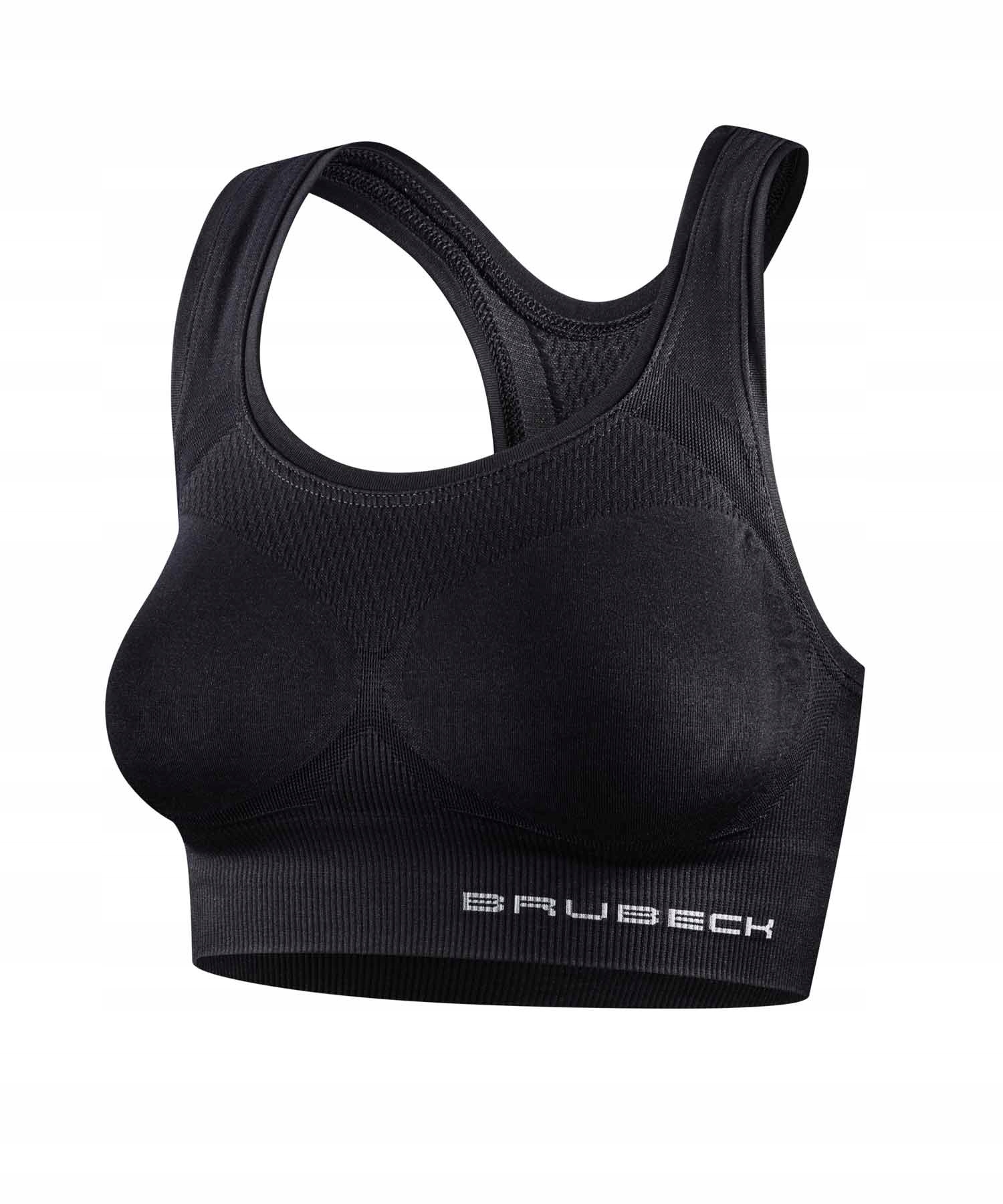 Sportowy Stanik Biustonosz Brubeck Top Gym Oddychający czarny S