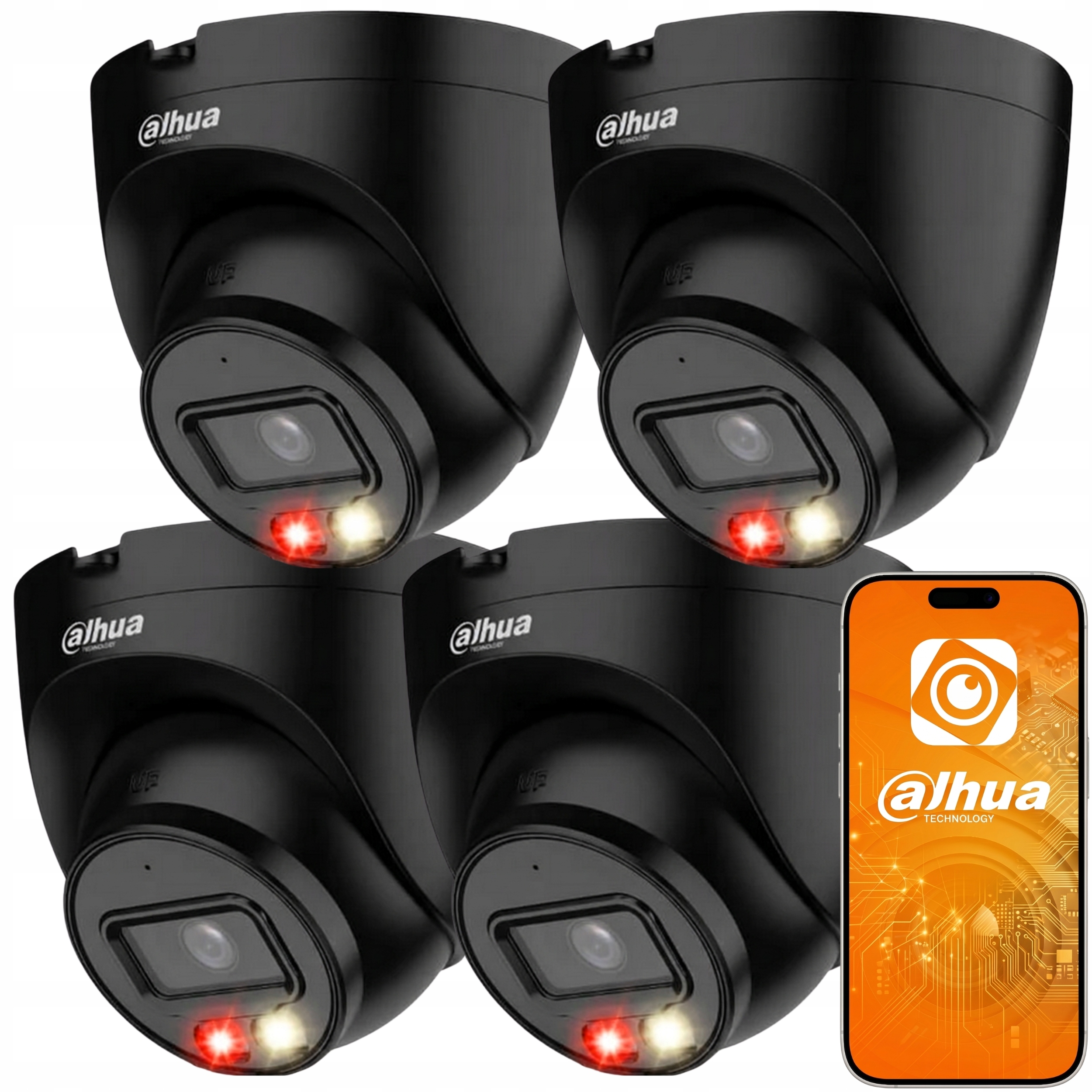 Kamera 4x IPC-HDW1439V-A-IL-0280B Black 4MPX Detekcja IP67 Funkcje Ai Dahua