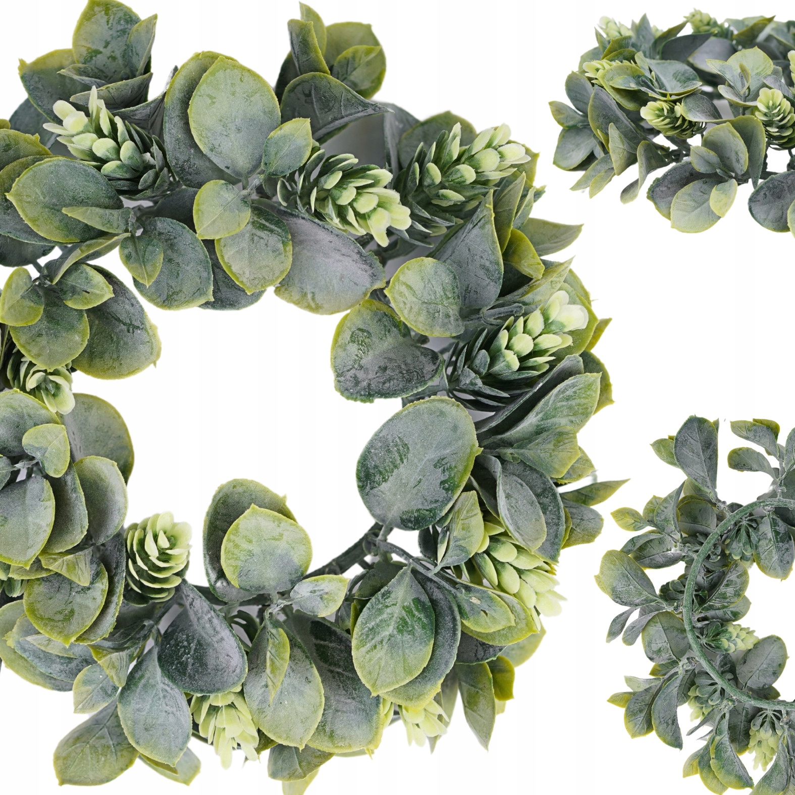 WIANEK GĘSTY BOHO NA STÓŁ ŚLUB WESELE DEKORACYJNE WIANKI Z LIŚCMI CHMIEL