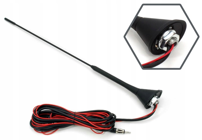 

Antena dachowa ze wzmacniaczem 41 cm z kablem