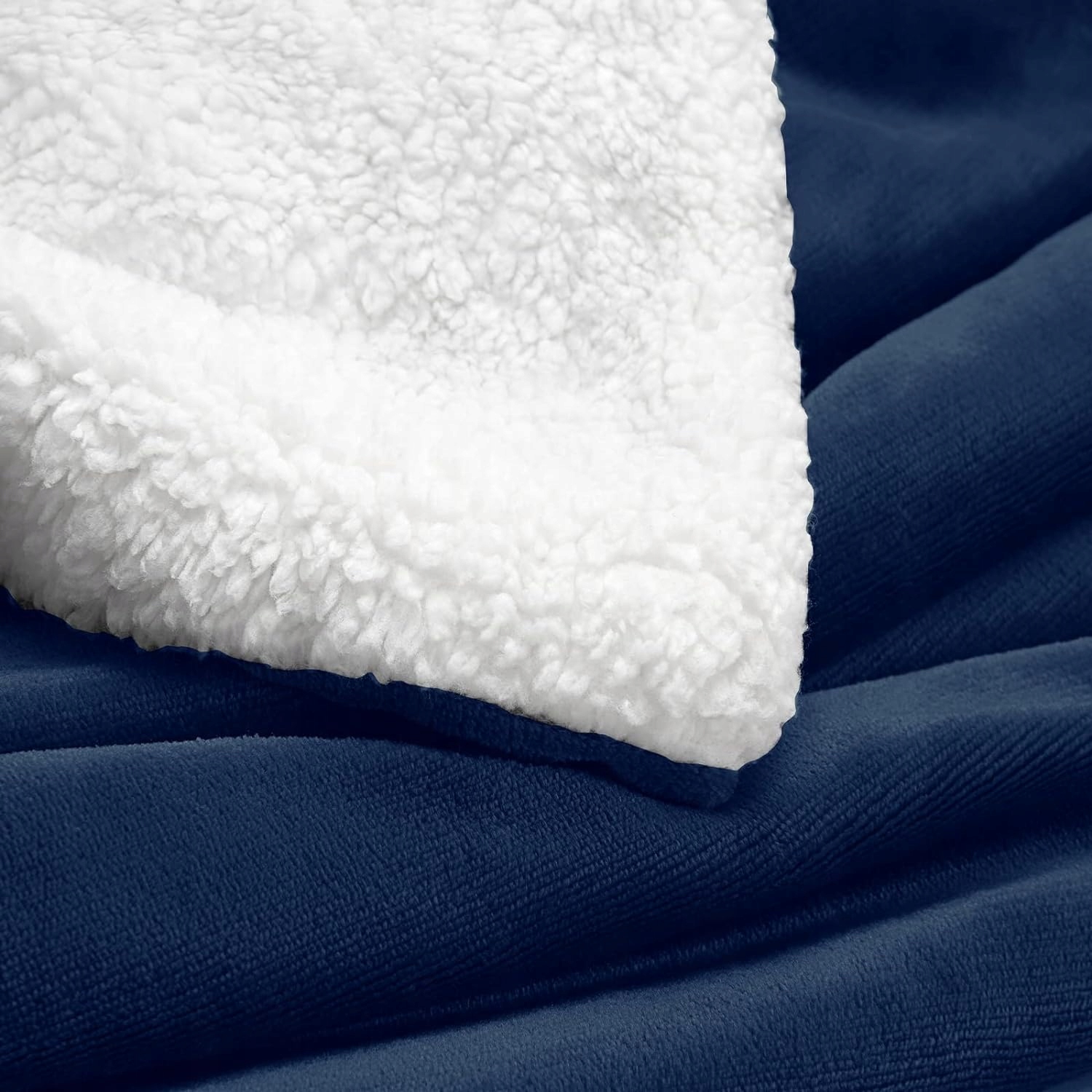 koc niebieski WAVVE Sherpa koc polarowy, miękka gruba dwustronna, 130x150 Długość 150 cm